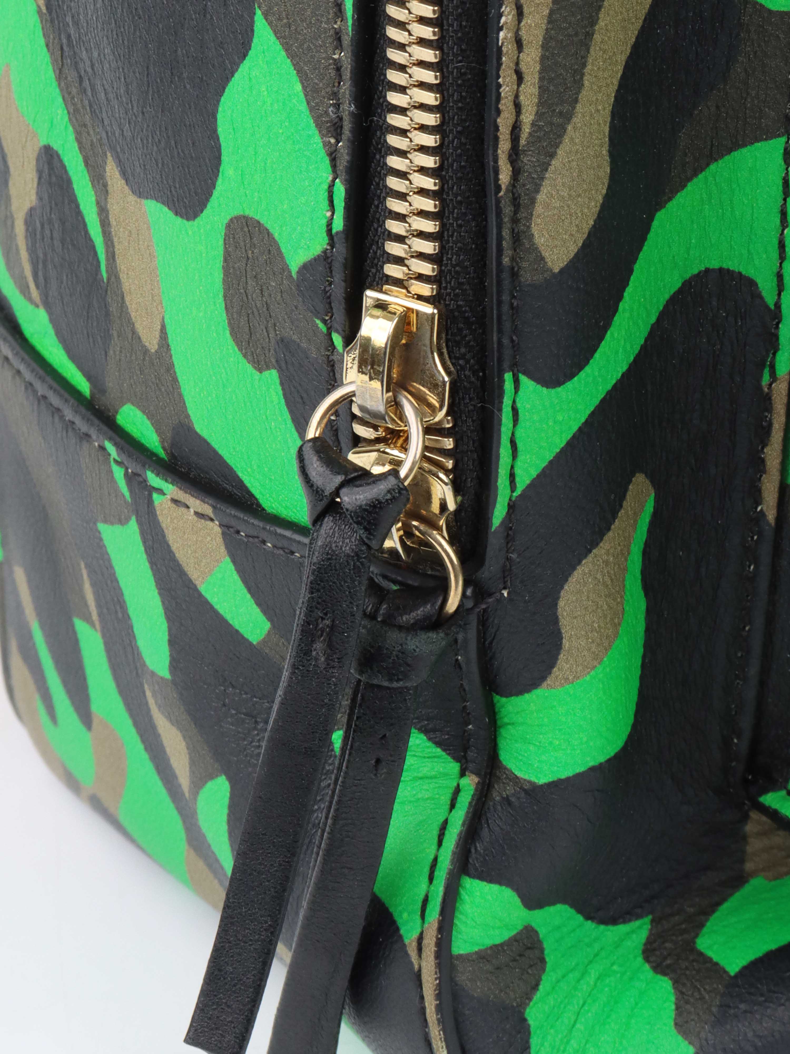 Versace Black and Green Medusa Backpack.