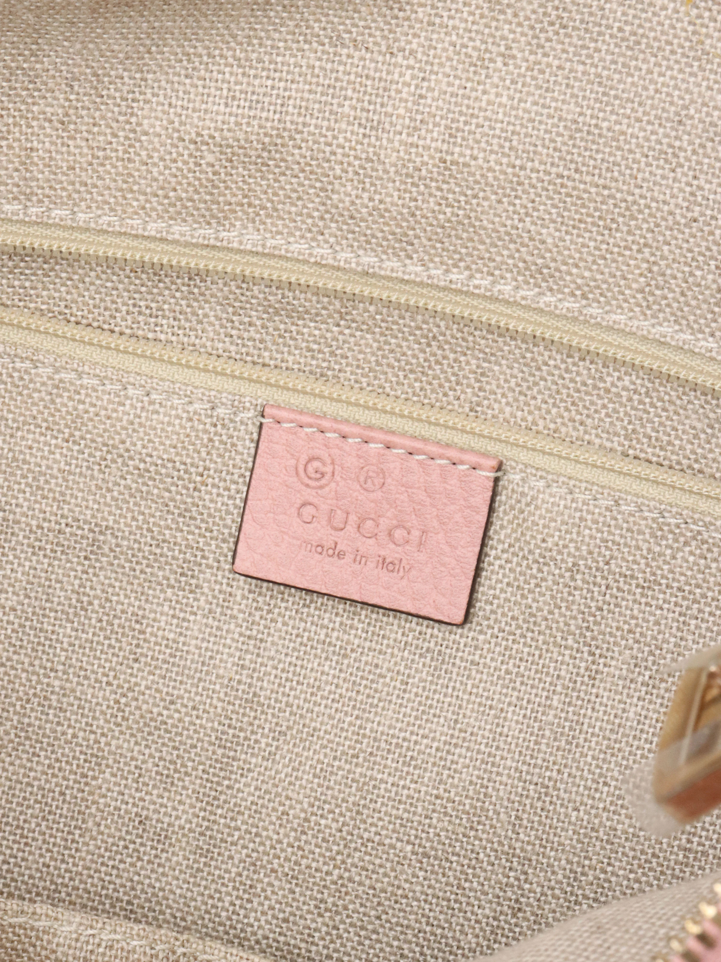 Gucci Large Dusty Pink GG Canvas Bree Hobo bag