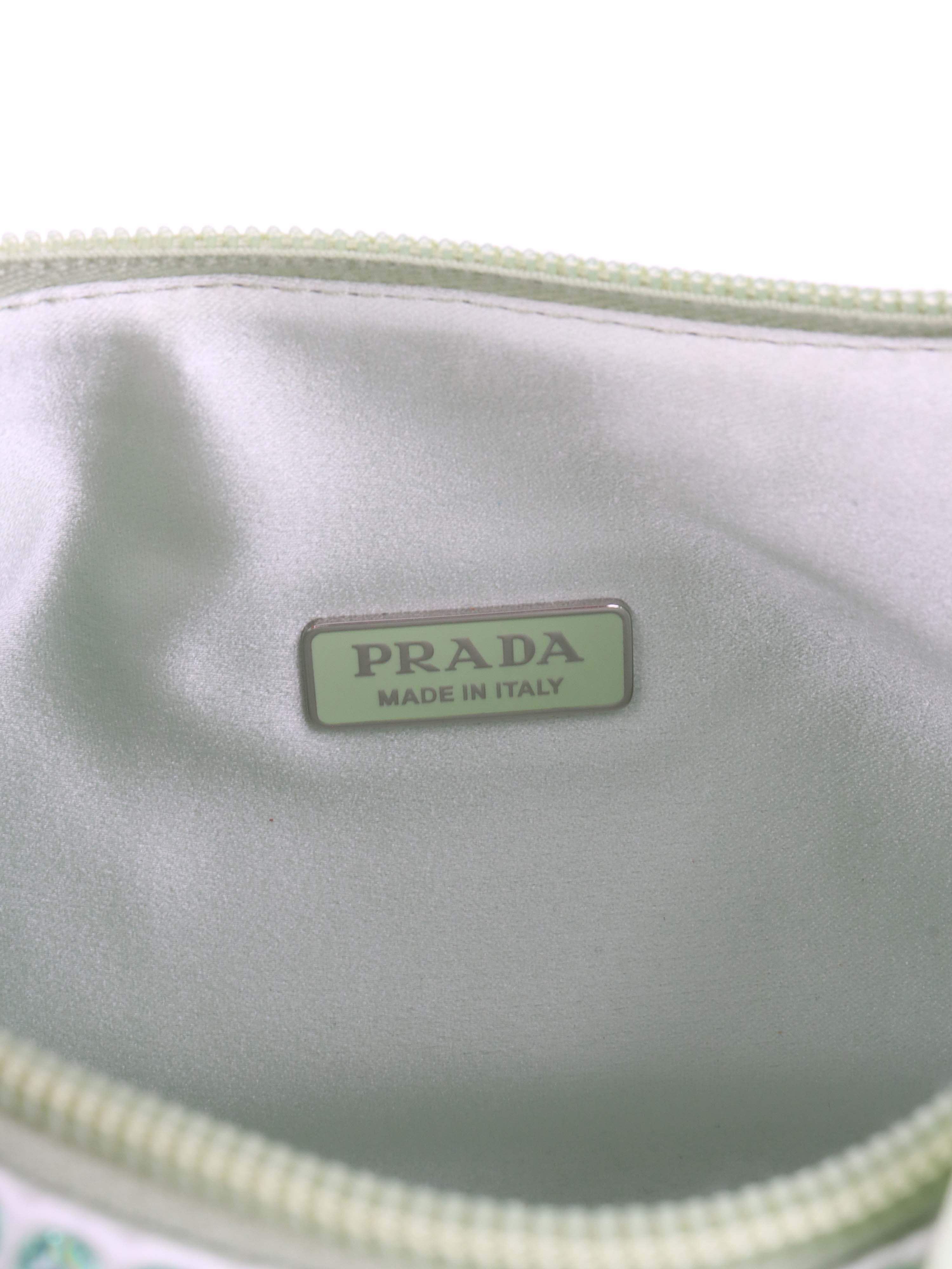 Prada Mint Green Crystal Re-Edition 2000 Shoulder Bag.