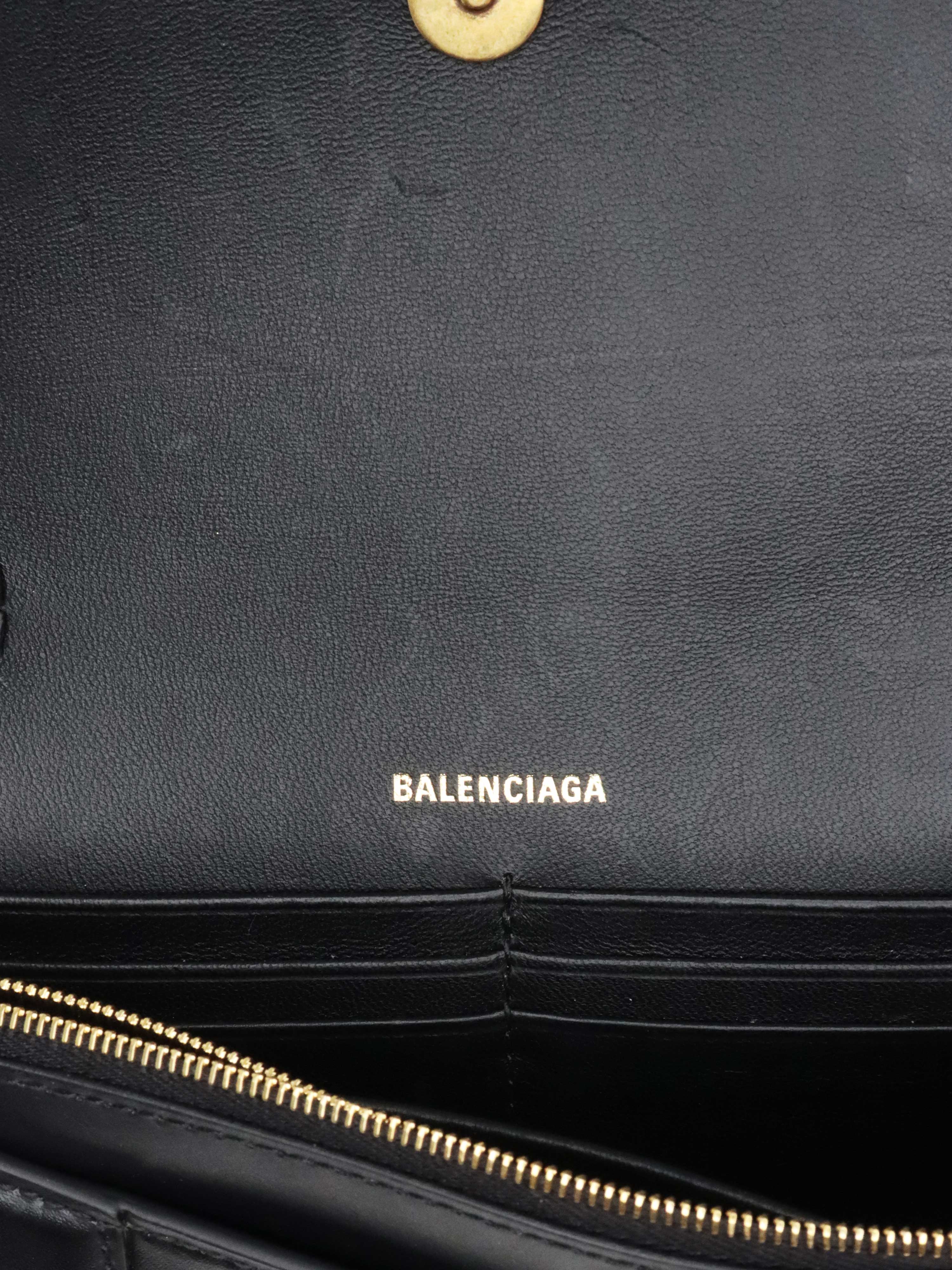 Balenciaga Black Hourglass Wallet On Chain