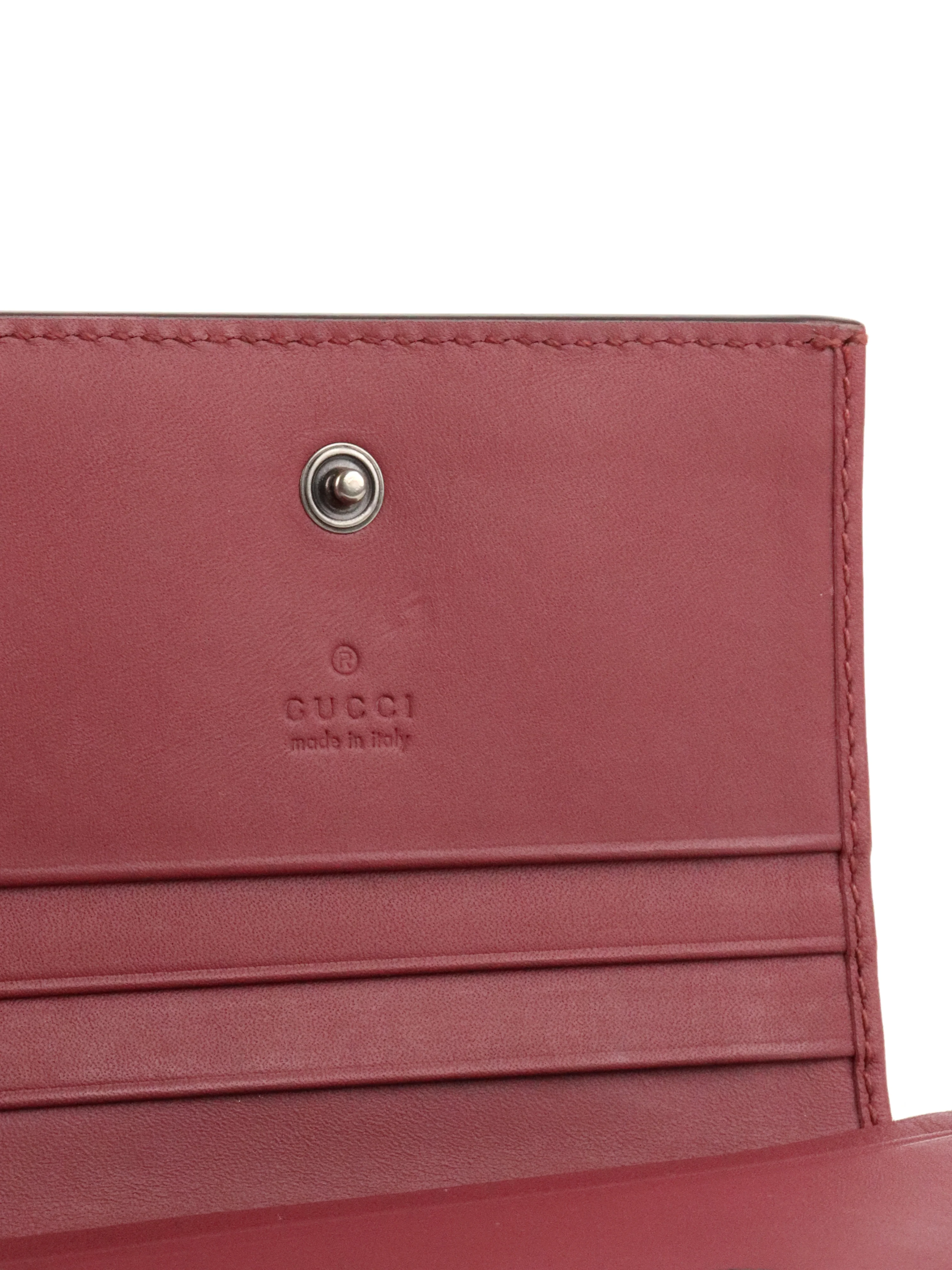 Gucci Ebony  Pink Bloom Supreme Fold Wallet