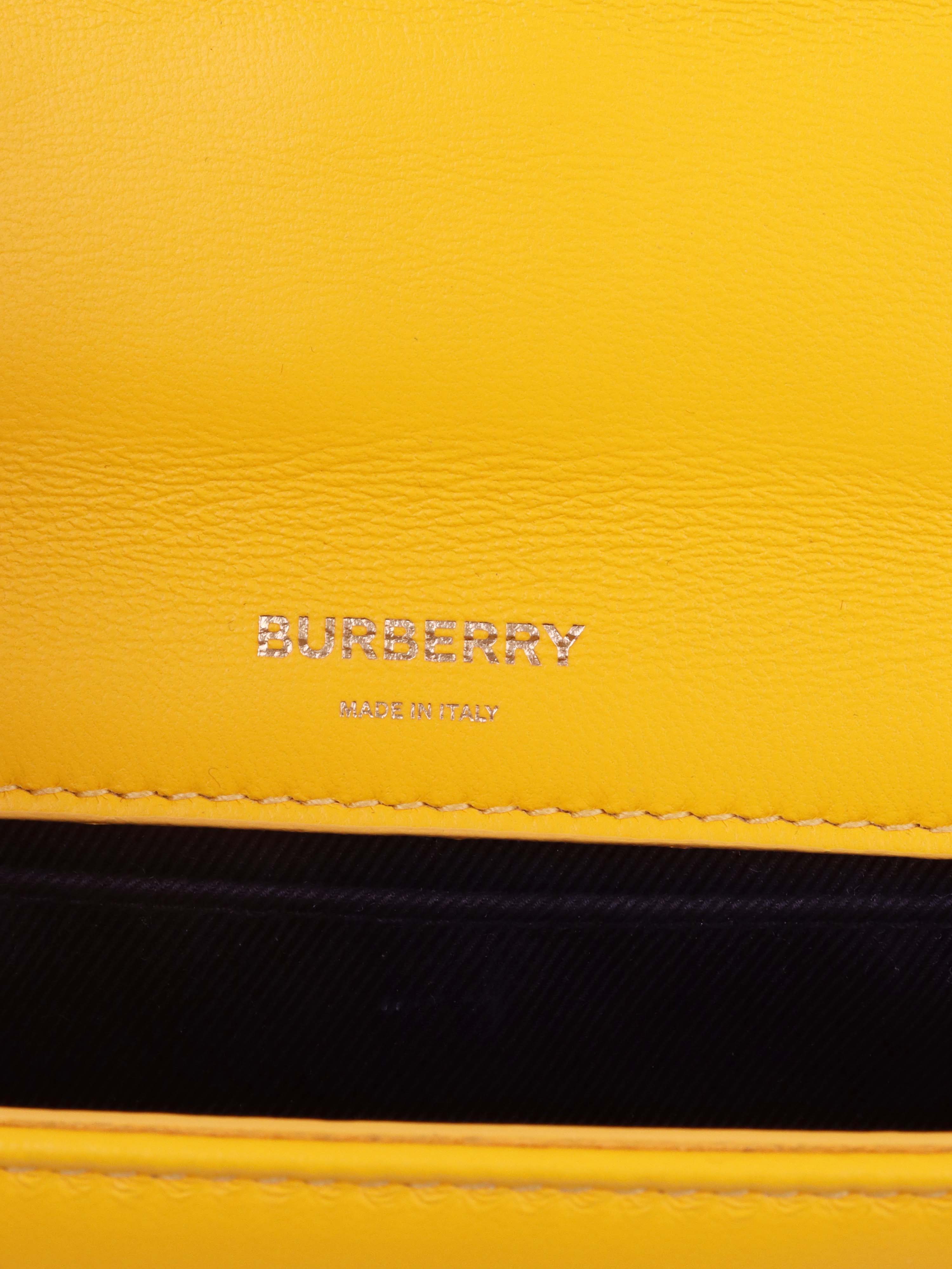 Burberry Yellow Quitled Leather Small Lola Bag.
