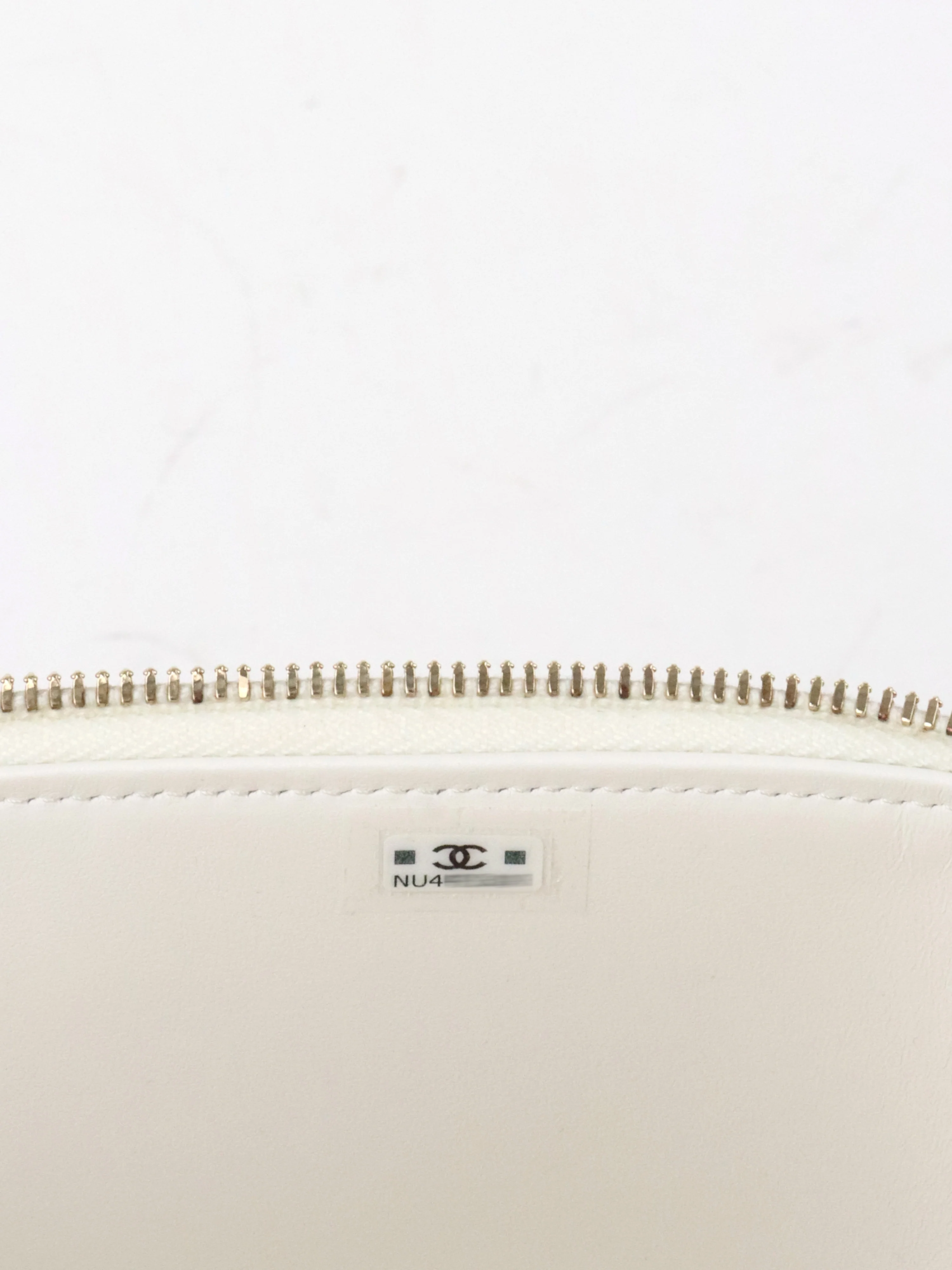 Chanel White Caviar Vanity Case