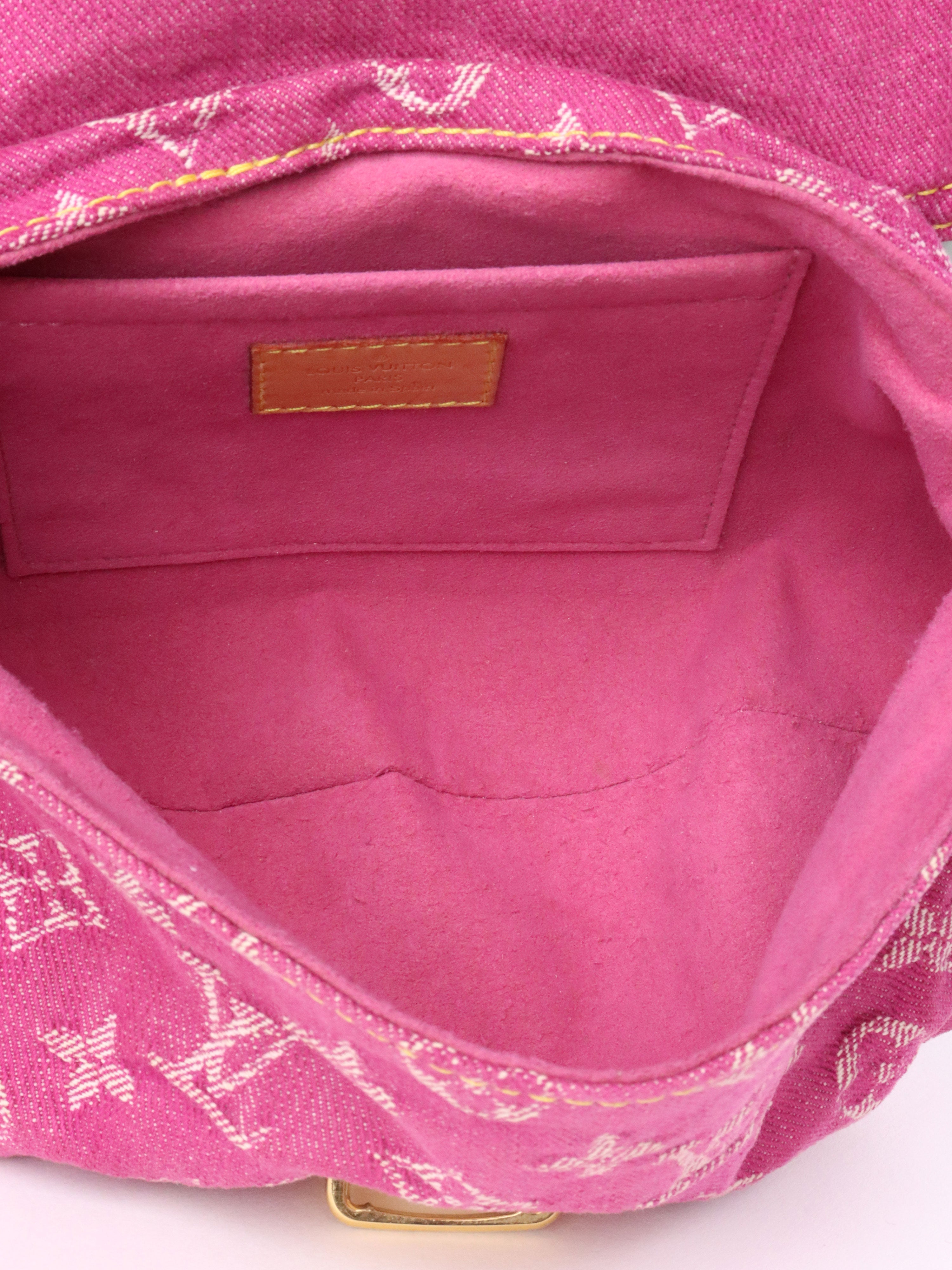 Louis Vuitton Vintage Pink Denim Sunset Shoulder Bag