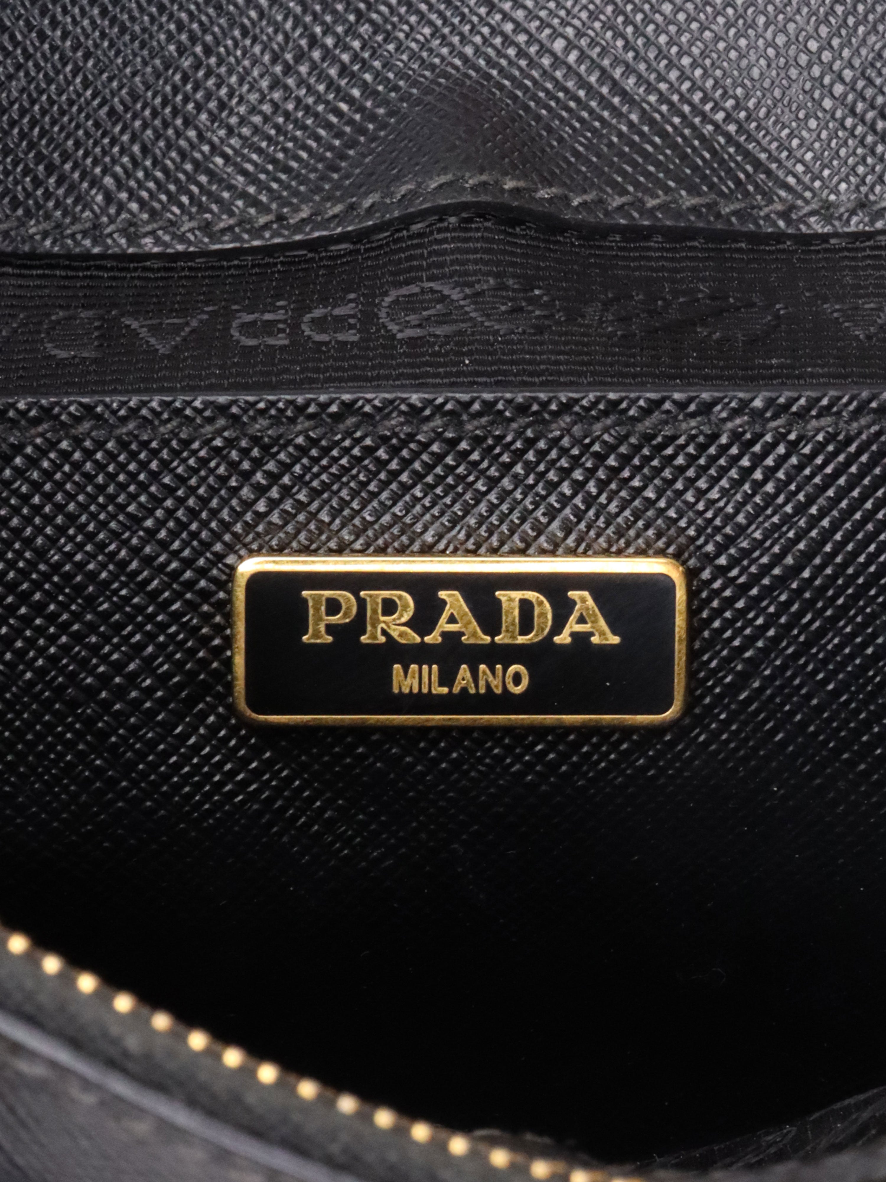 Prada Black Mini Galleria Patent Saffiano Bag