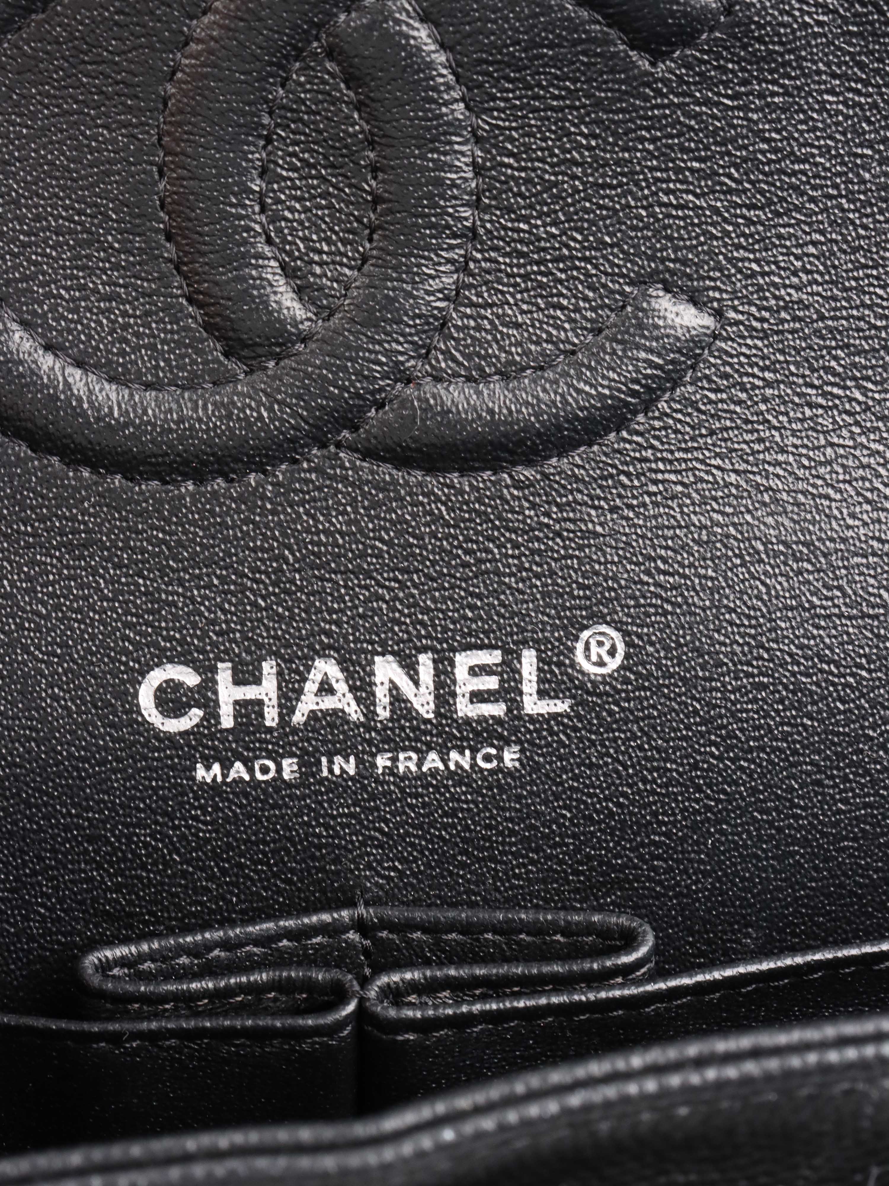 Chanel Small Black Iridescent Caviar Classic Flap SHW.