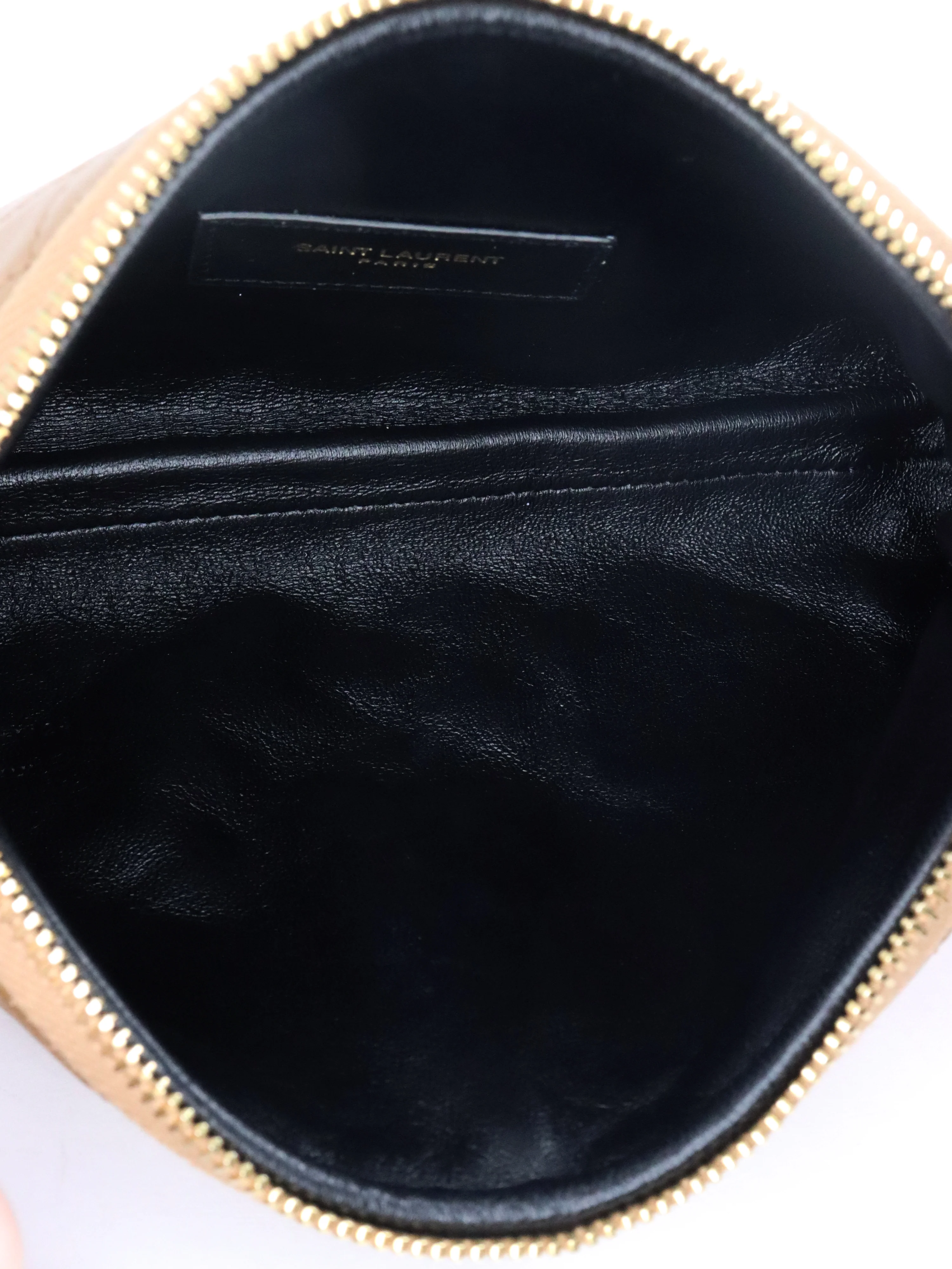 Saint Laurent Brown Gaby Quilted Chain Pouch