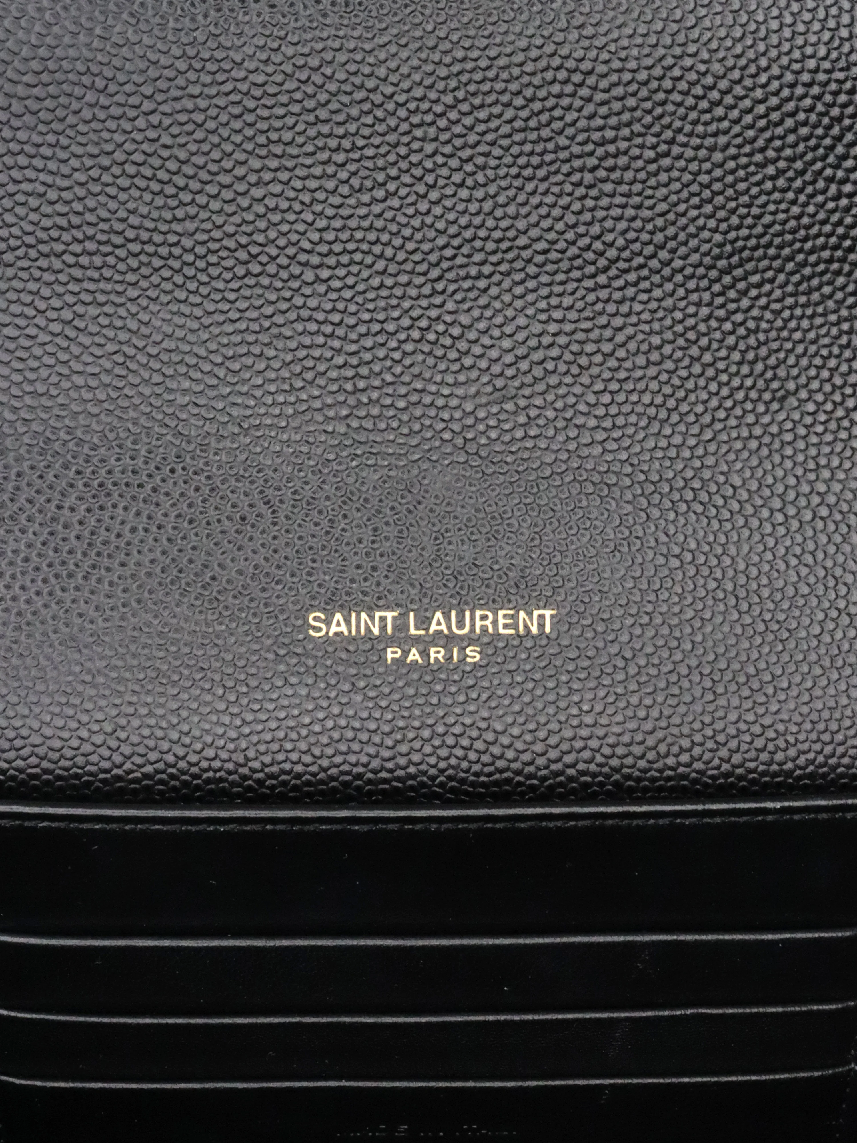 Saint Laurent Black Cassandra Wallet on Chain