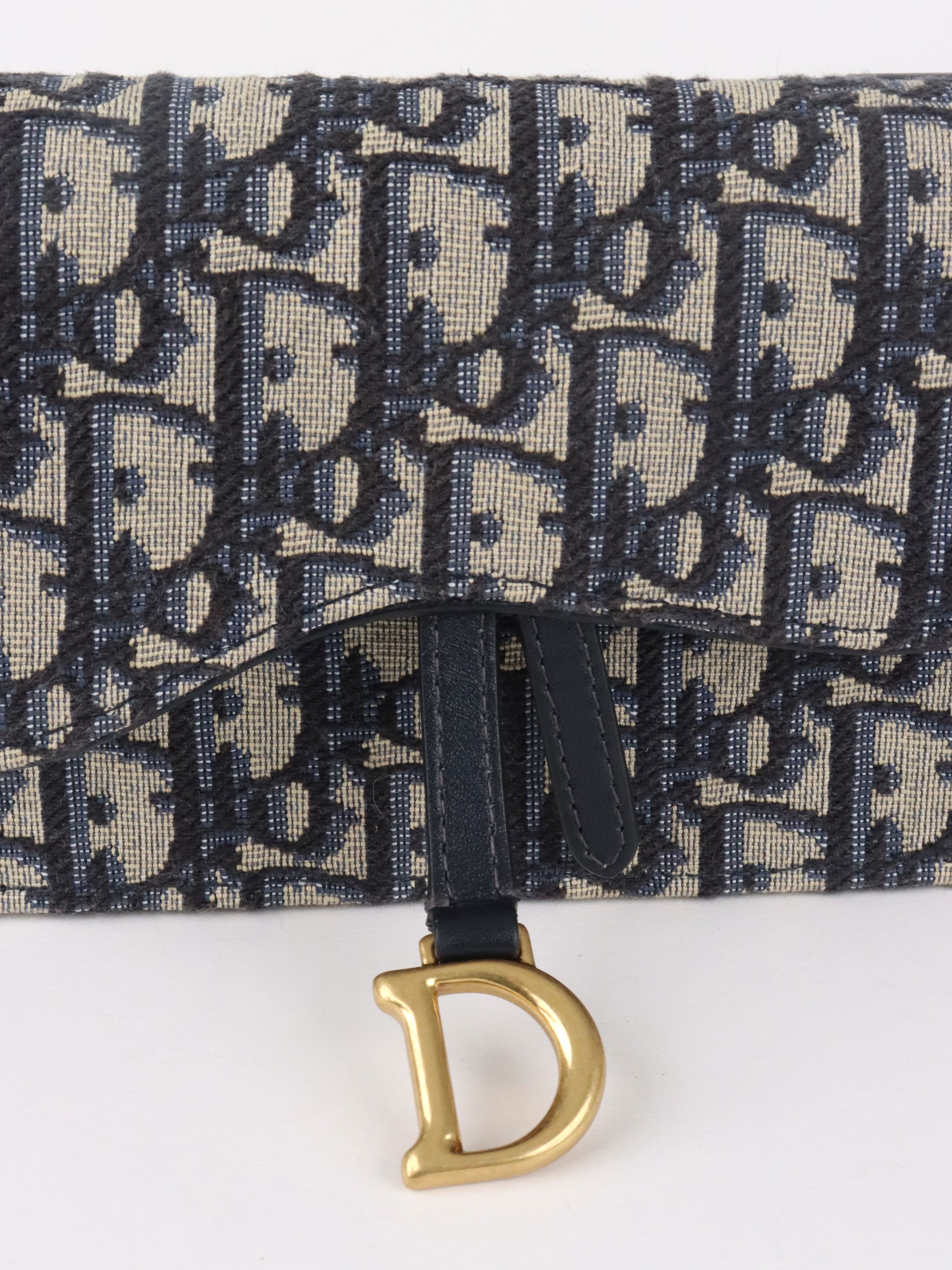 Dior Navy Oblique Saddle Belt Bag