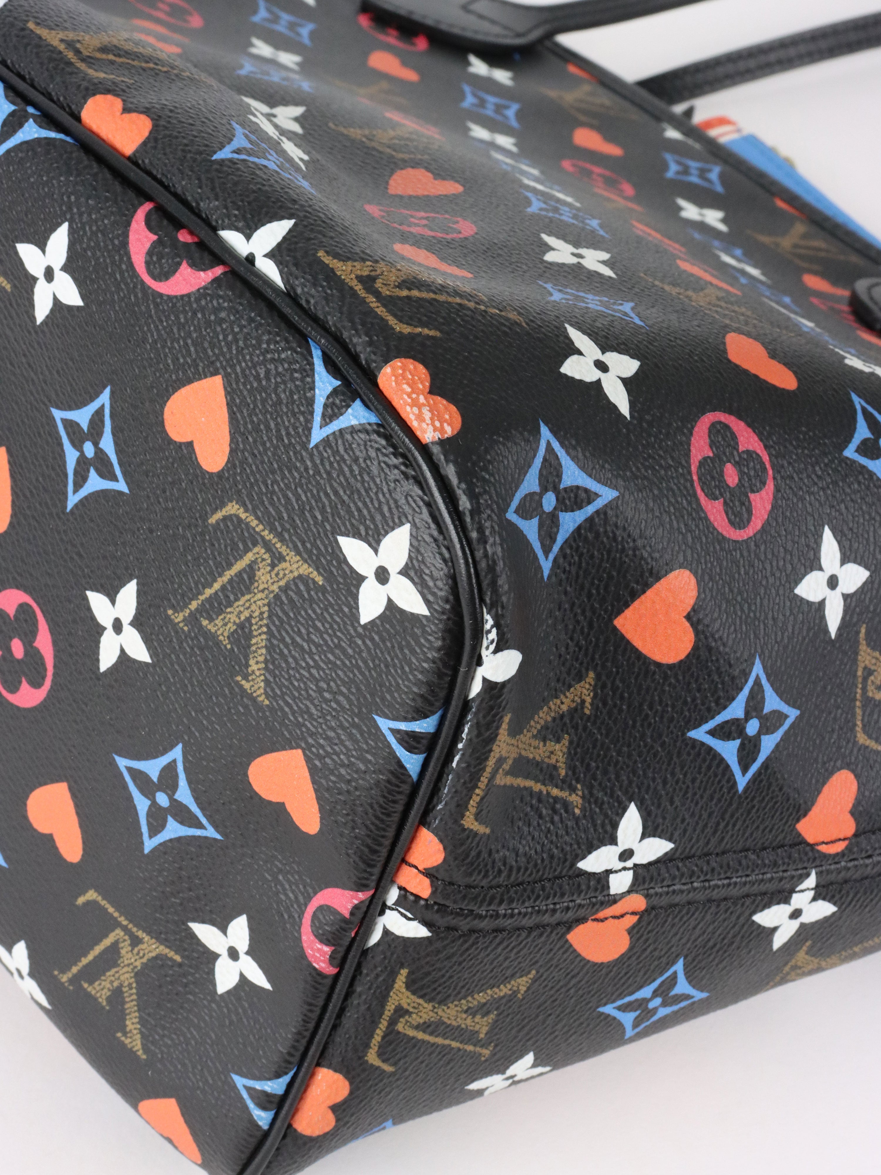 Louis Vuitton Black Multicolour Game On Neverfull MM Tote Bag