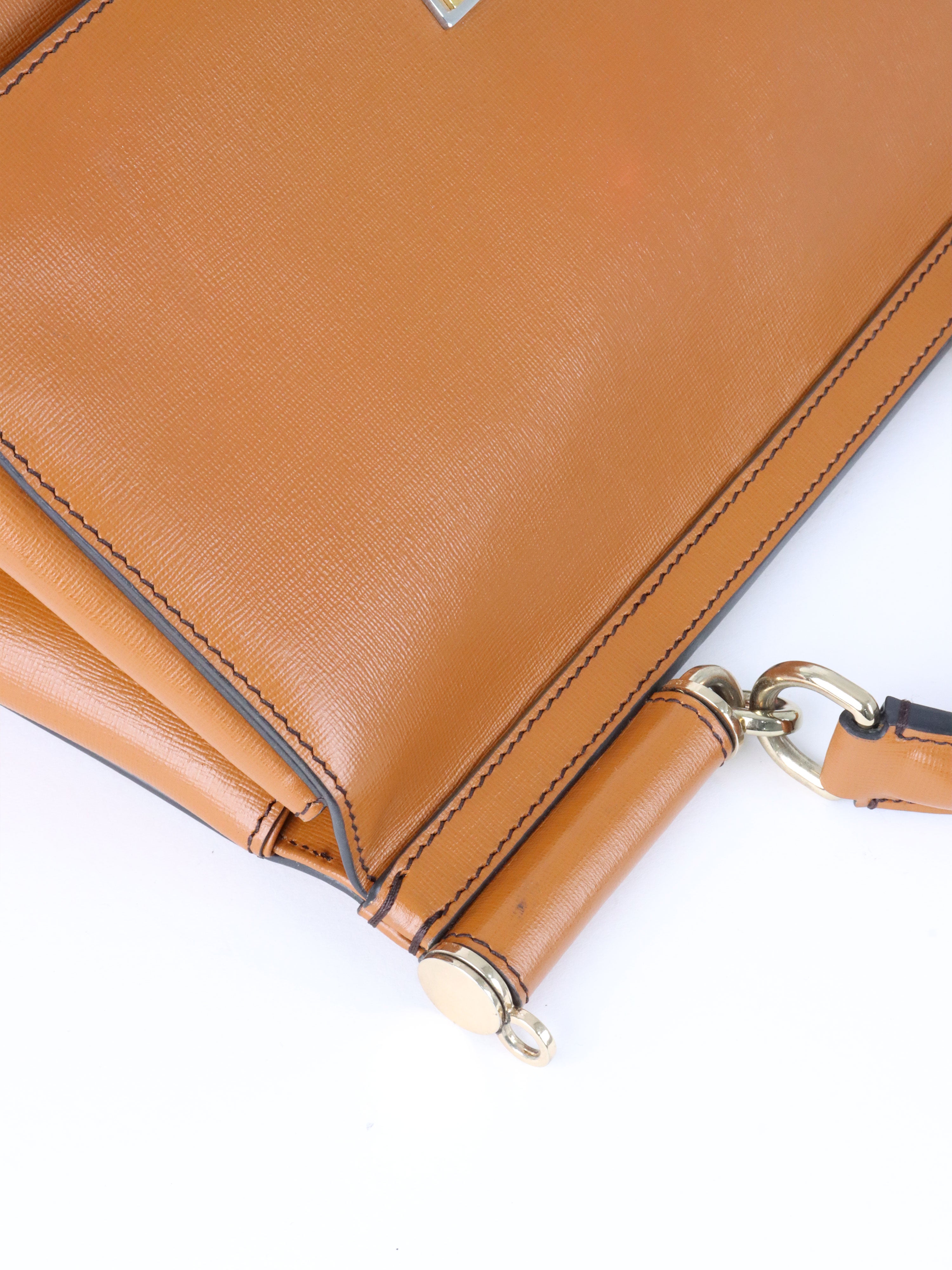 Dolce  Gabbana Caramel Brown Sicily Tote Bag.