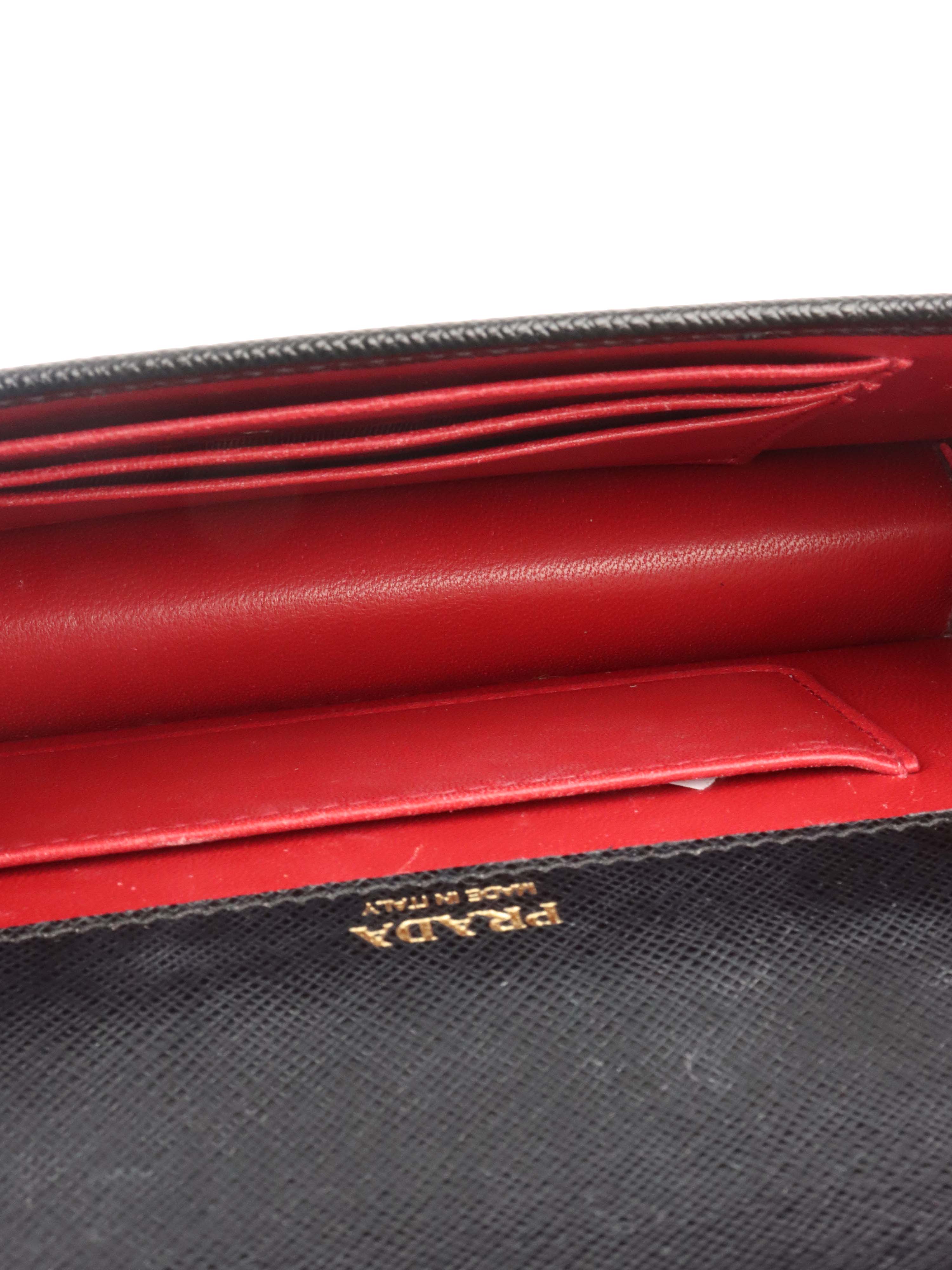 Prada Black Mini Saffiano Leather Bag.