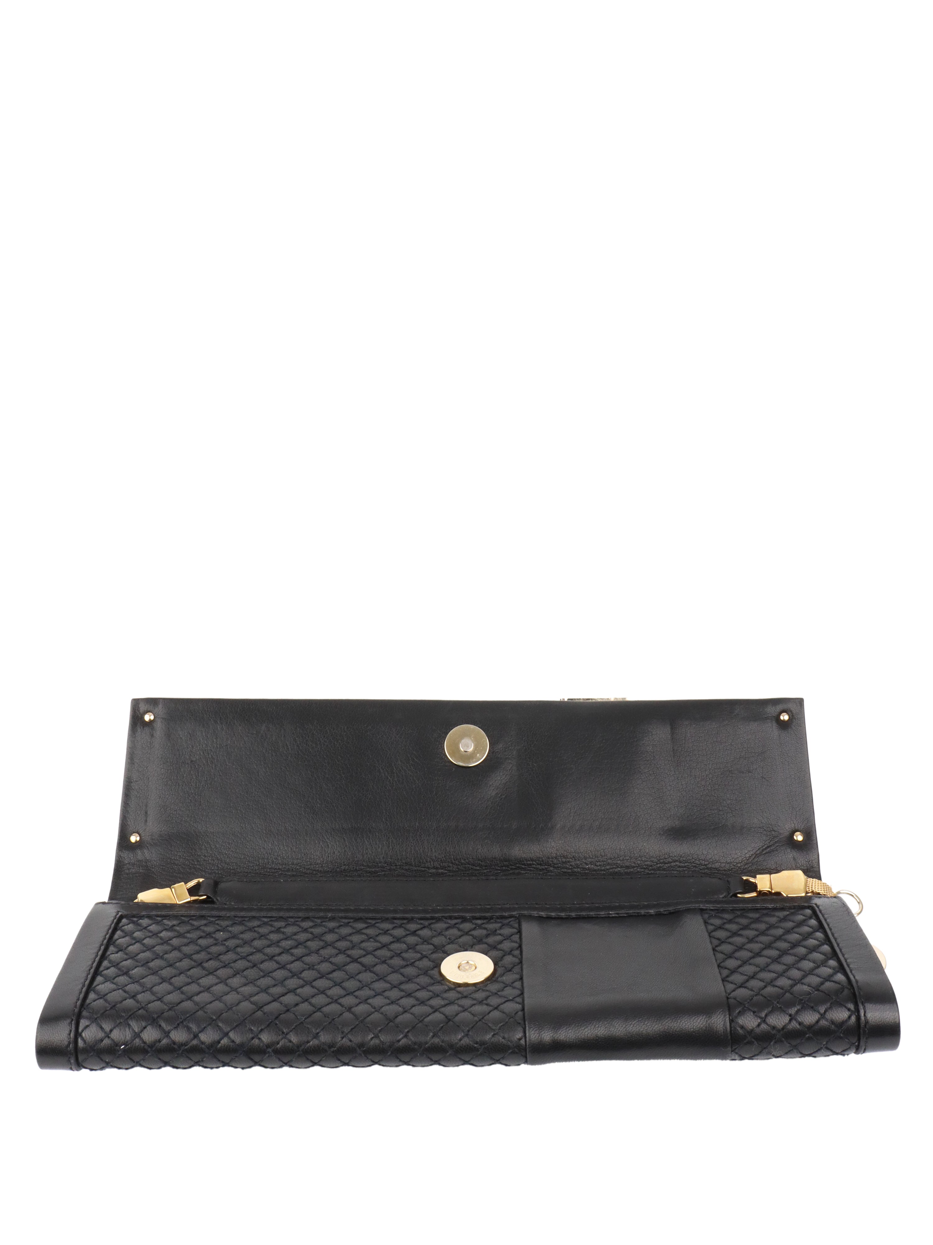 Versace Black Long Thin Clutch.