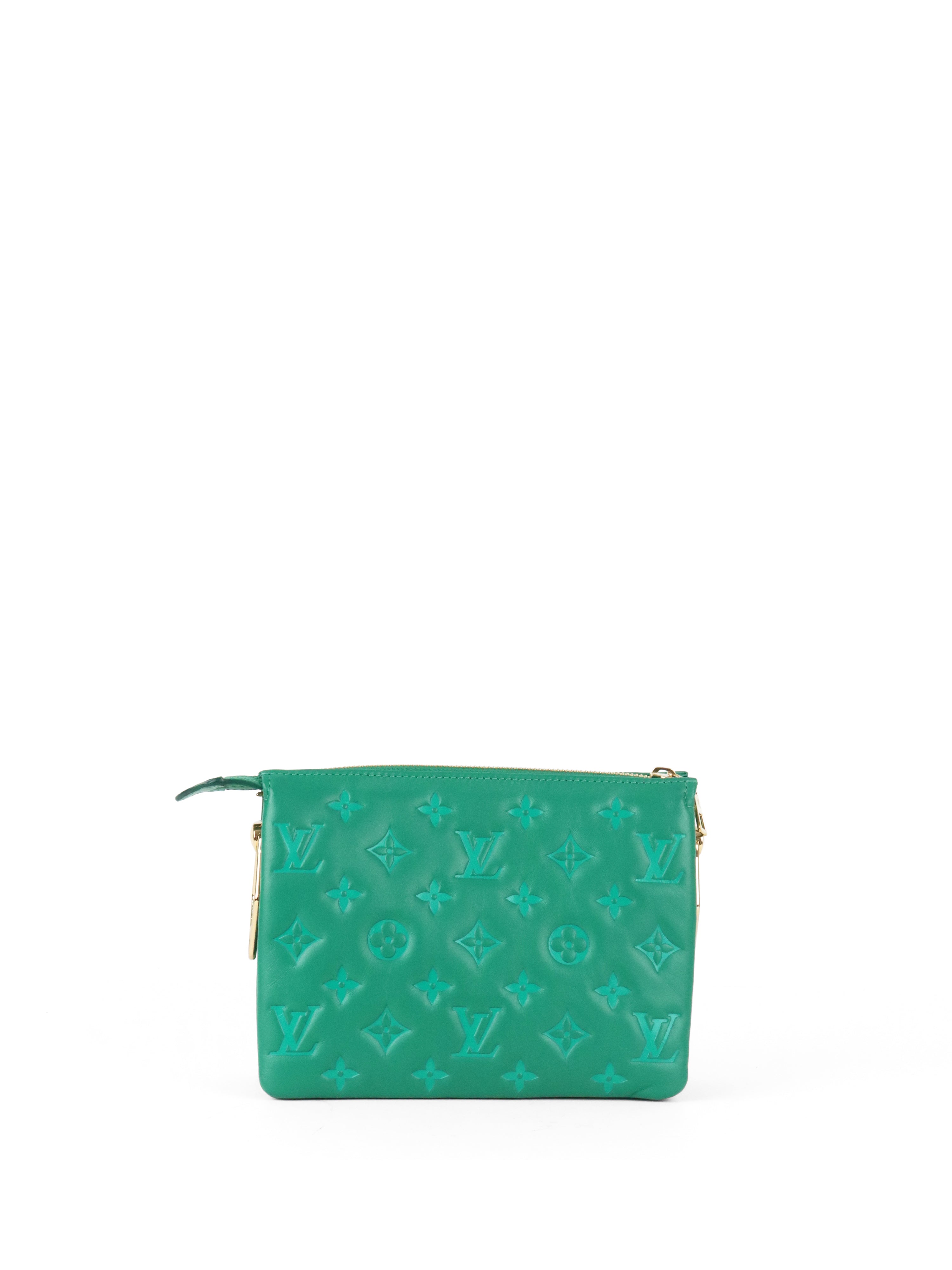 Louis Vuitton Vert Green Monogram Embossed Puffy Coussin BB Bag GHW