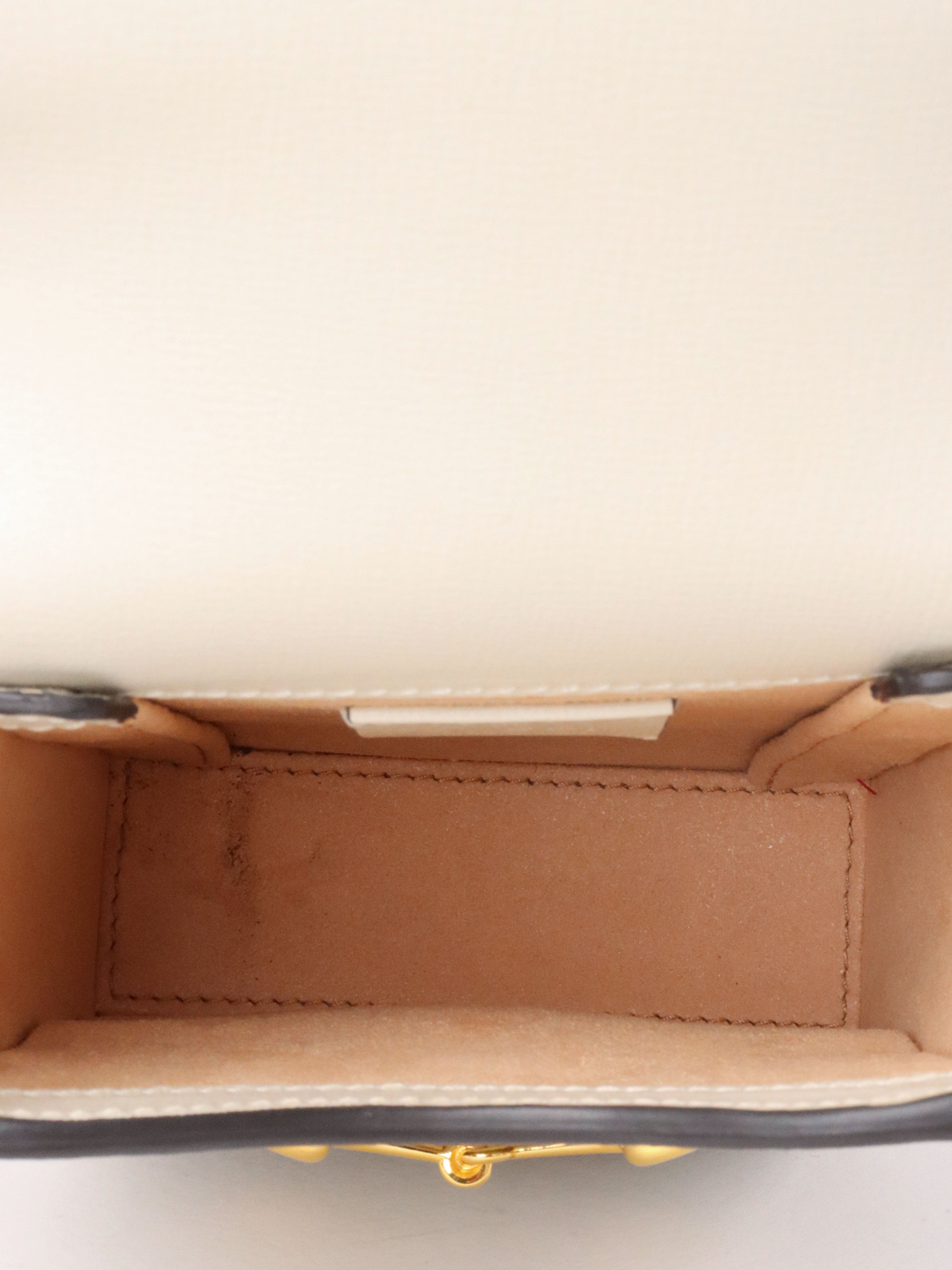 Gucci White and Canvas Horsebit 1955 Mini Bag