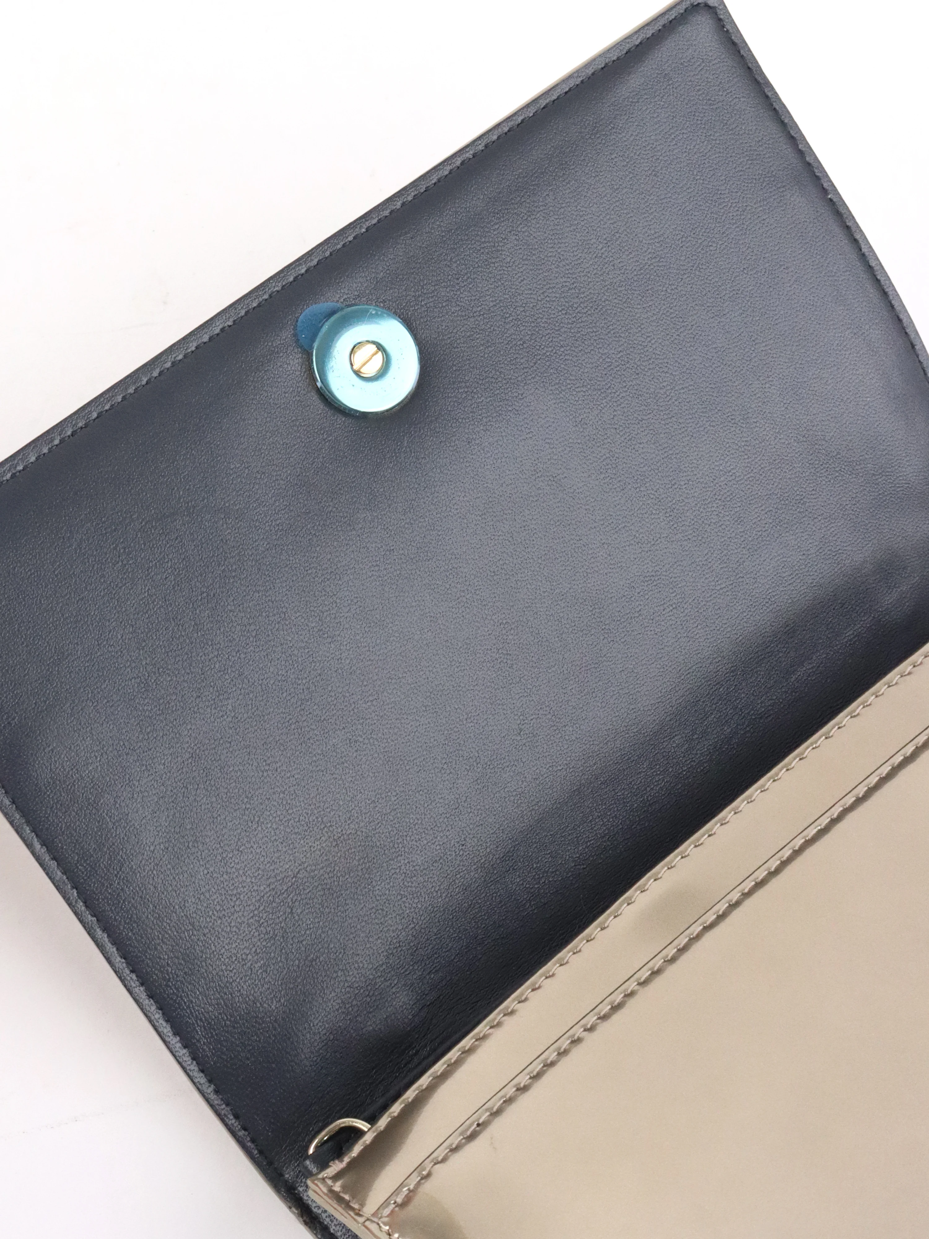 Dior Gold Metallic Diorama Wallet On Chain