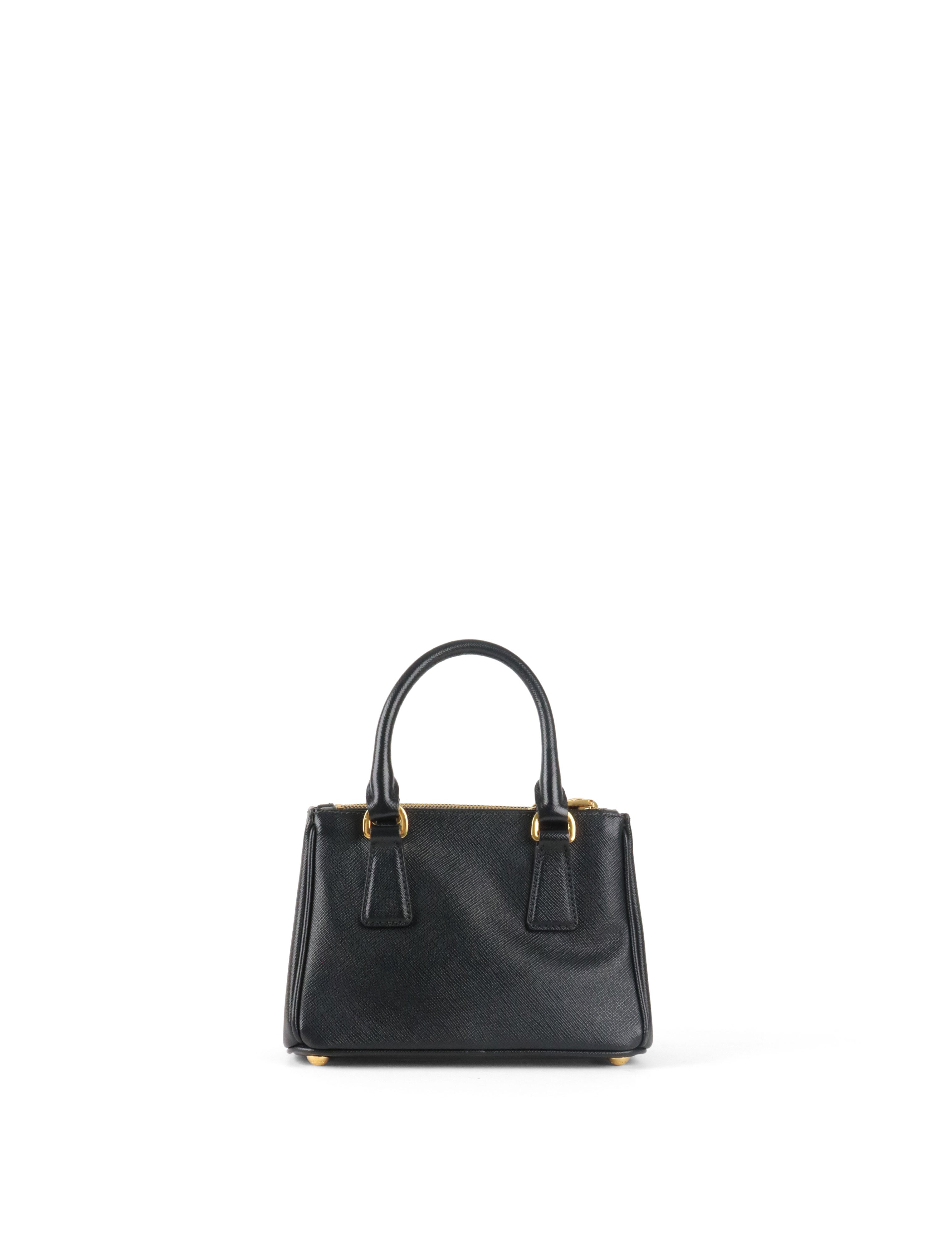 Prada Black Mini Galleria Patent Saffiano Bag