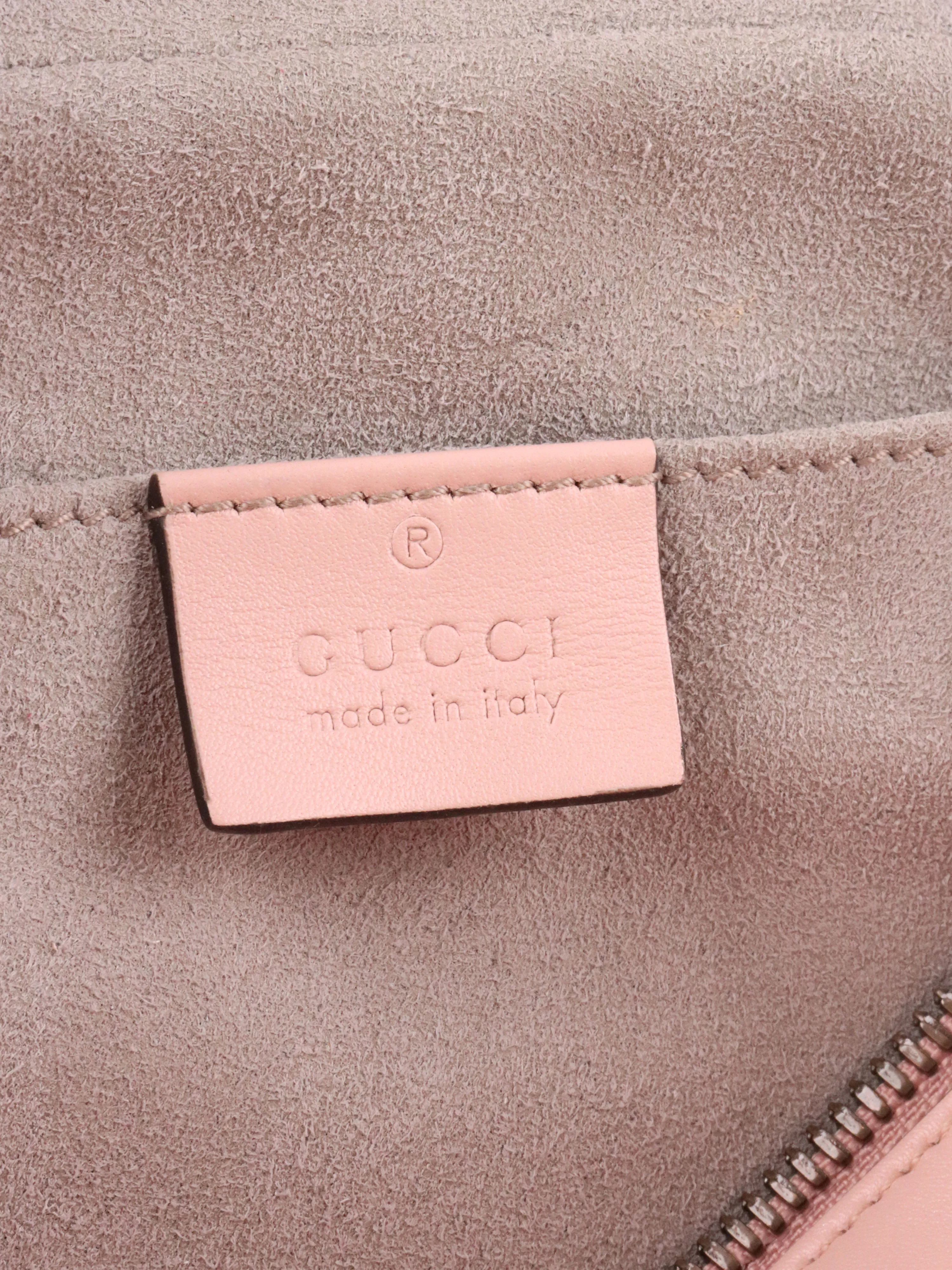 Gucci Pink Small GG Ghost Marmont Matelasse Camera Bag