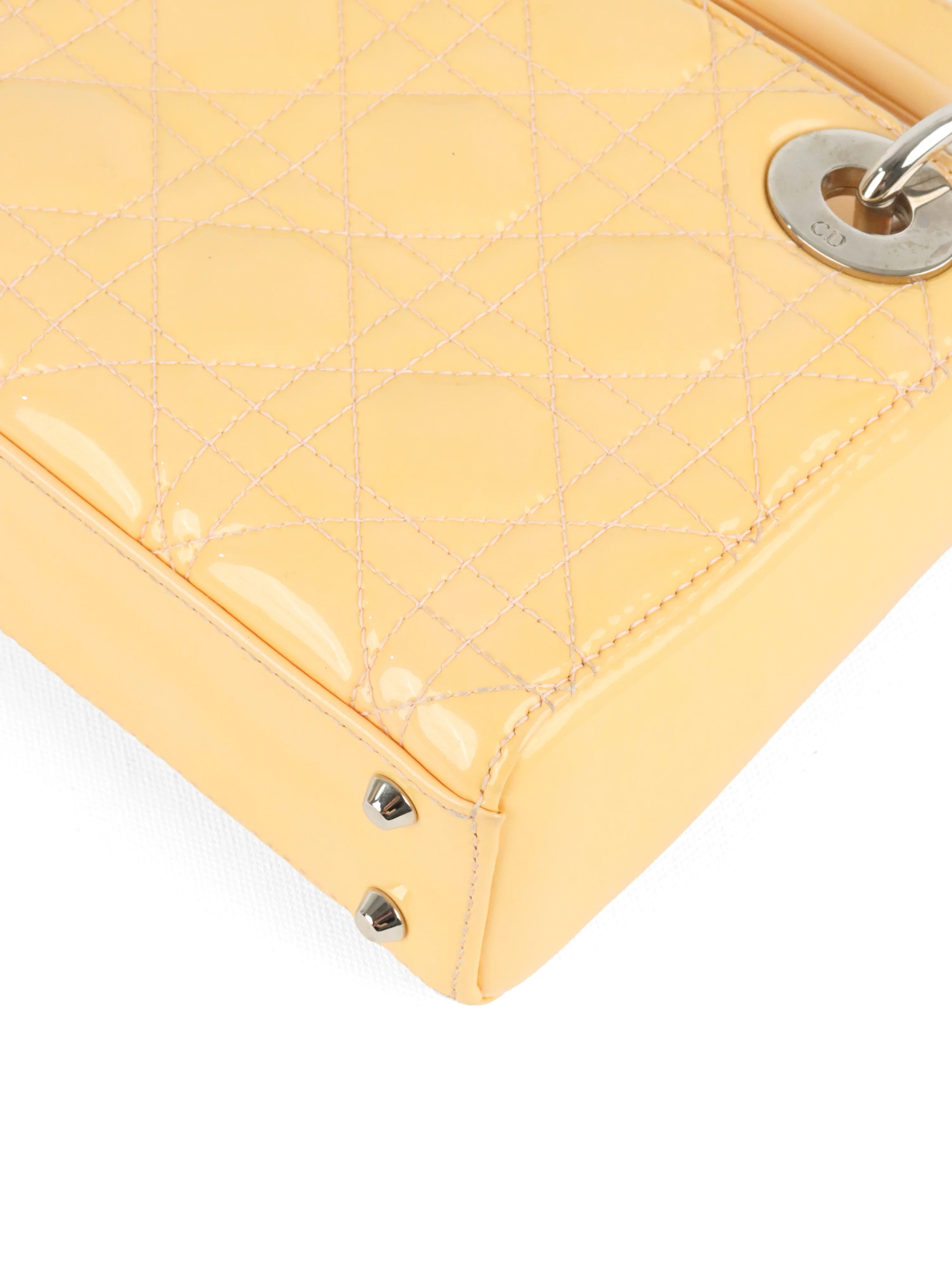 Dior Patent Beige Mini Lady Dior Bag SHW