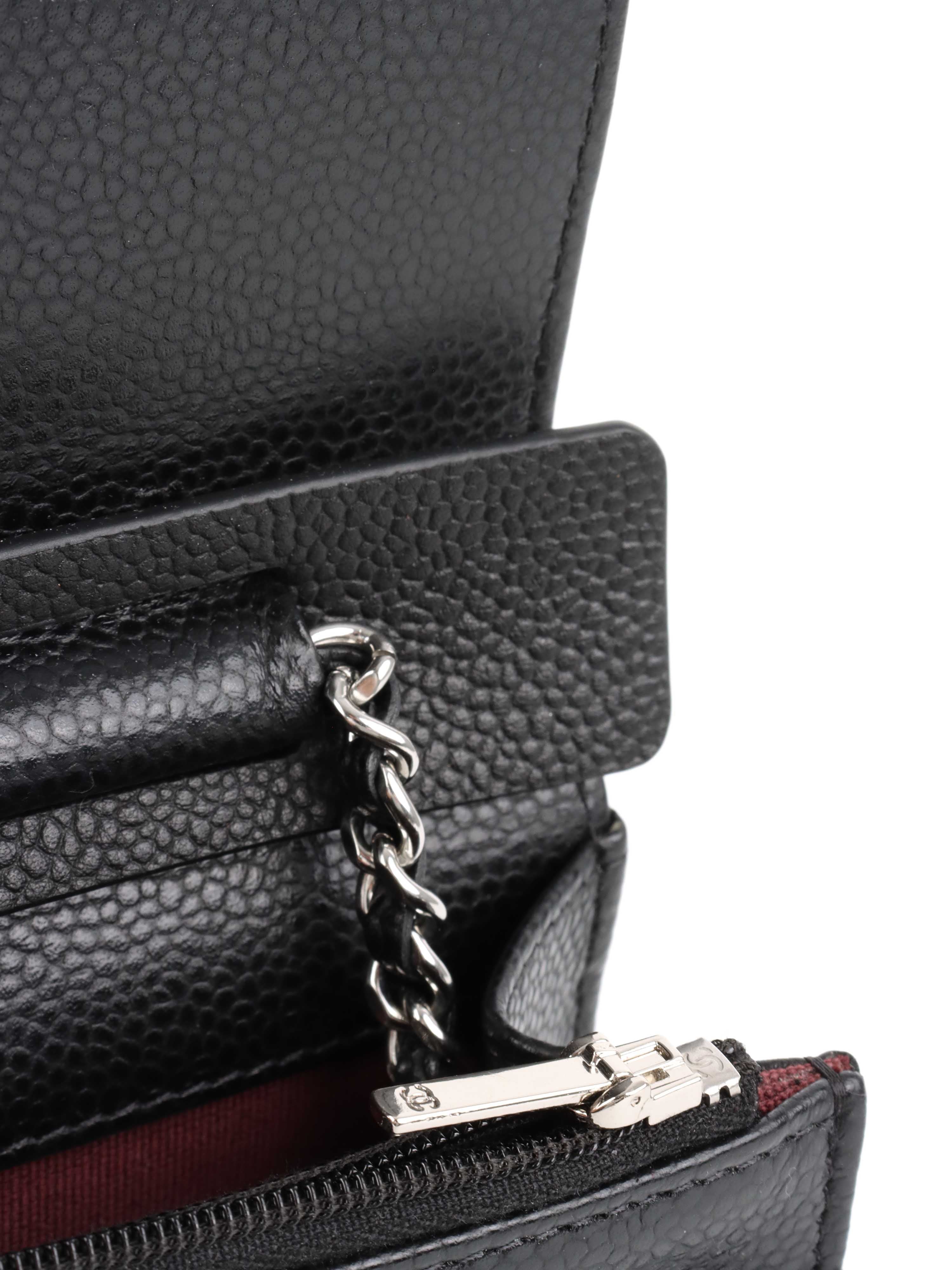 Chanel Black Caviar Wallet on Chain SHW.