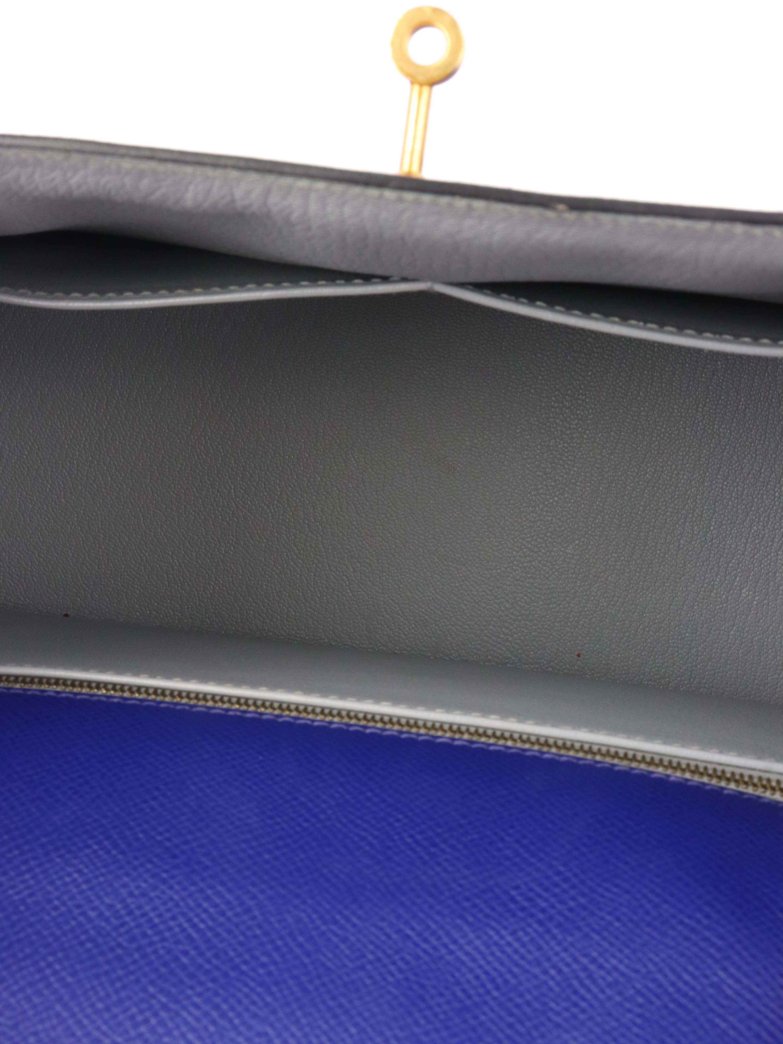 Hermes Kelly 28 Epsom in Blue Electric Stamp A GHW.