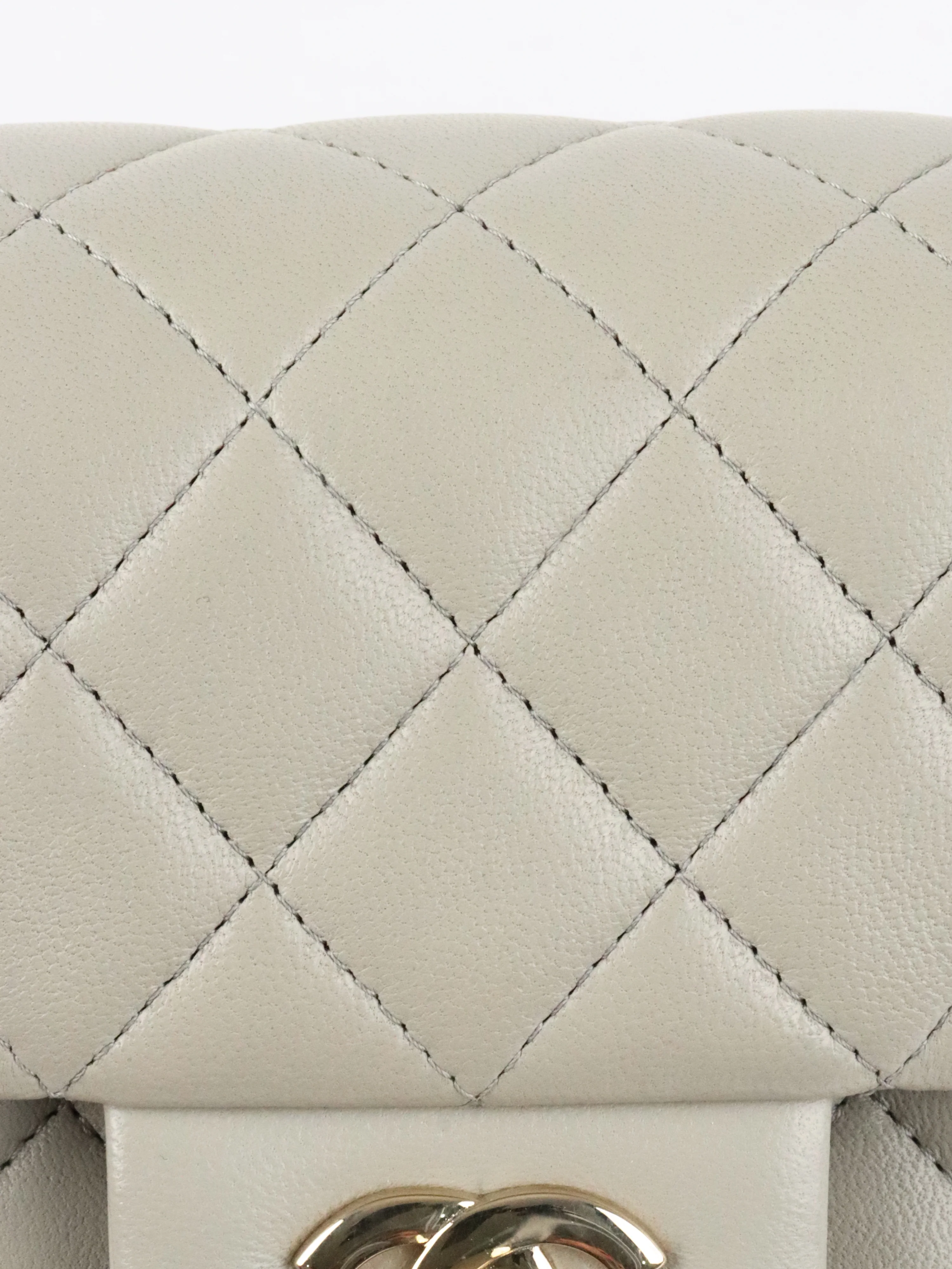 Chanel Light Grey Mini Classic Flap Bag