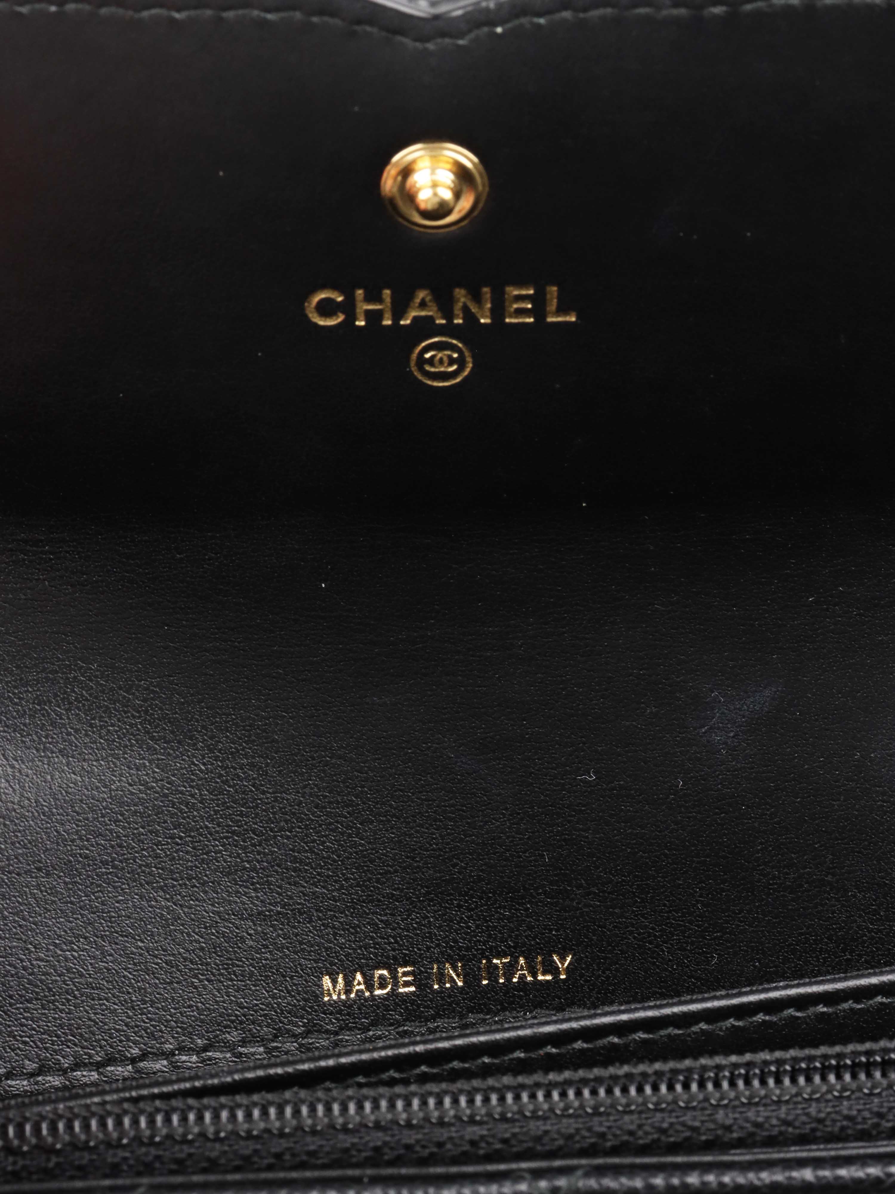 Chanel Black Caviar Long Wallet.