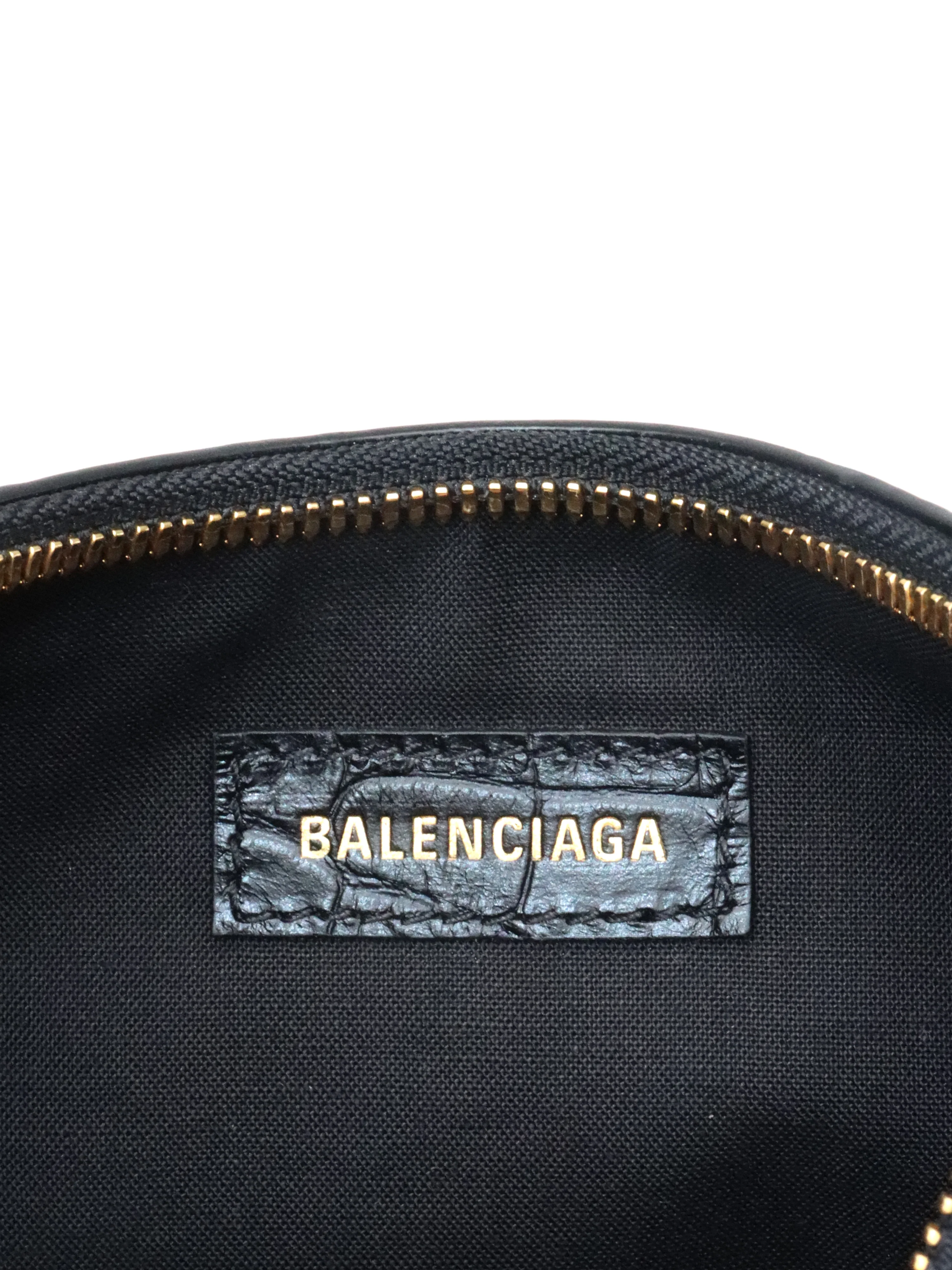 Balenciaga Black Crocodile Embossed Le Cagole XS Shoulder Bag