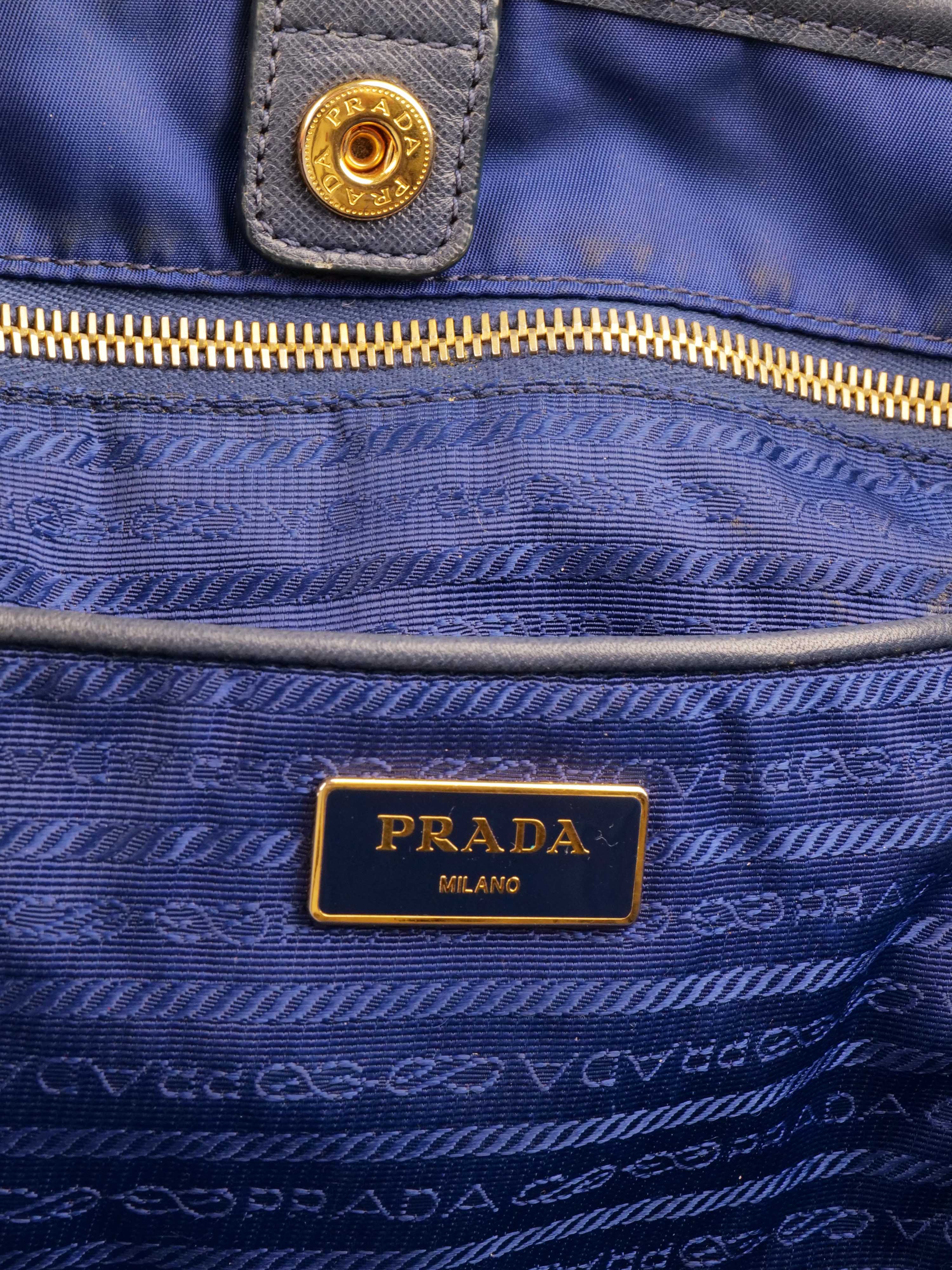 Prada Blue Nylon Tote.