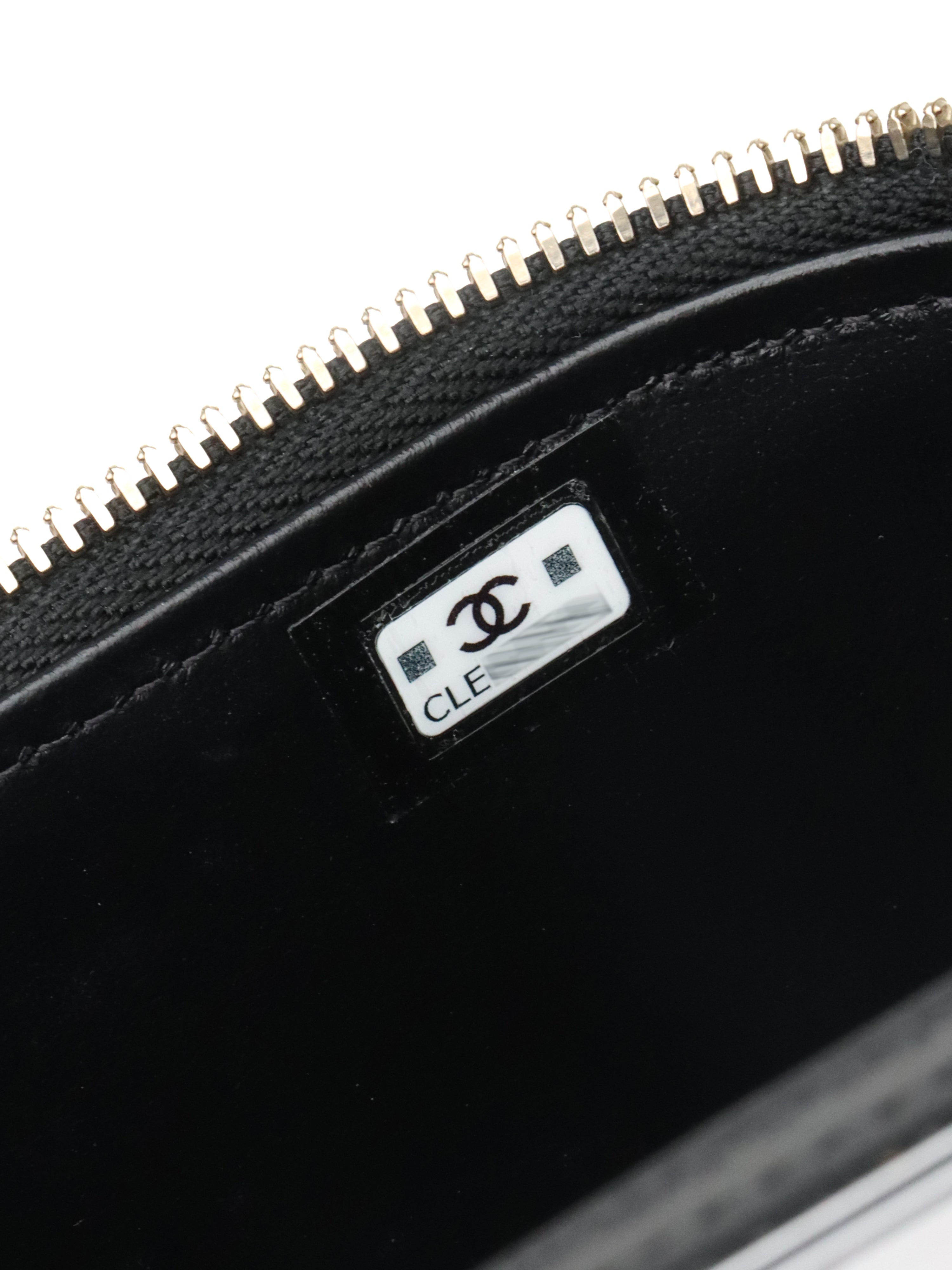 Chanel Black Lambskin Vanity Case with Handle LGHW