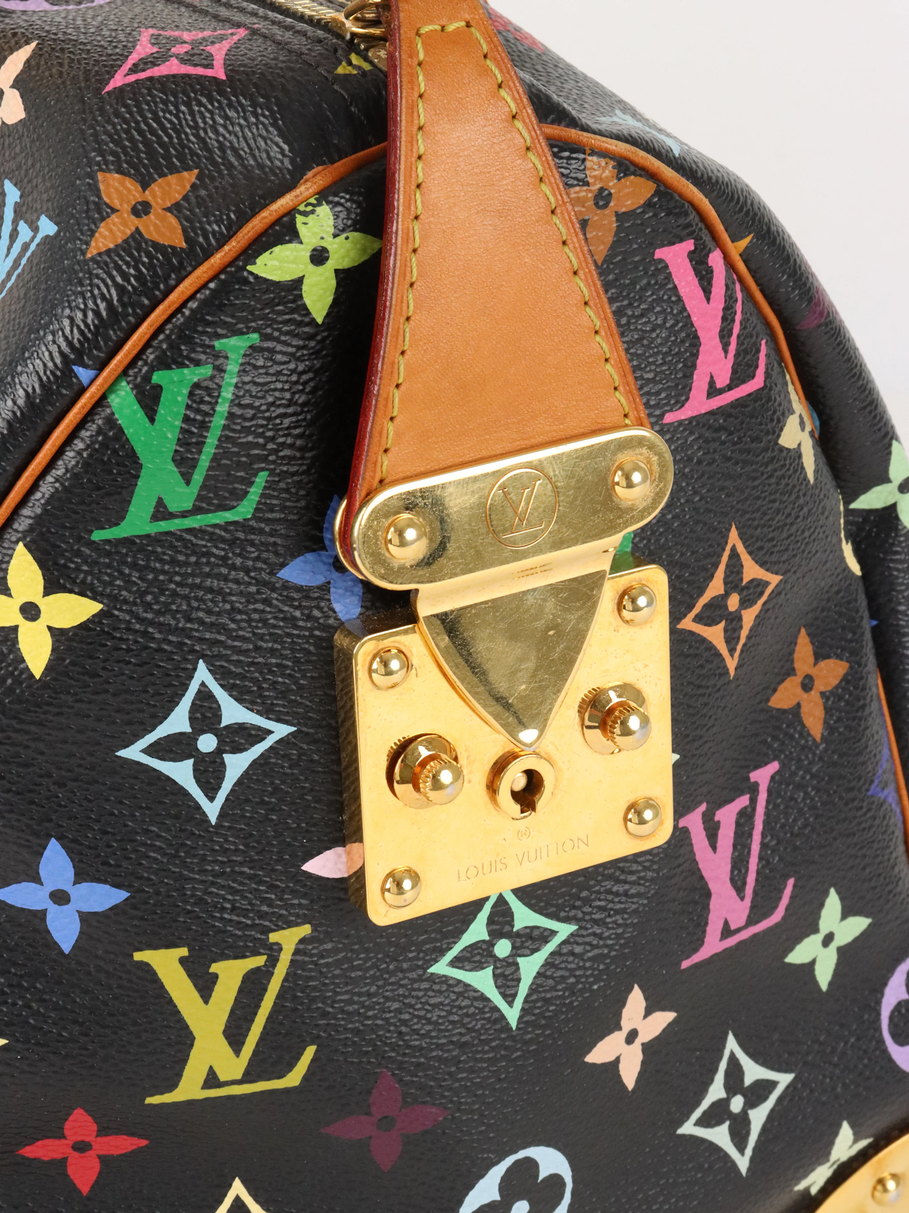 Louis Vuitton x Takashi Murakami Limited Edition Black Monogram Multicolor Speedy 30