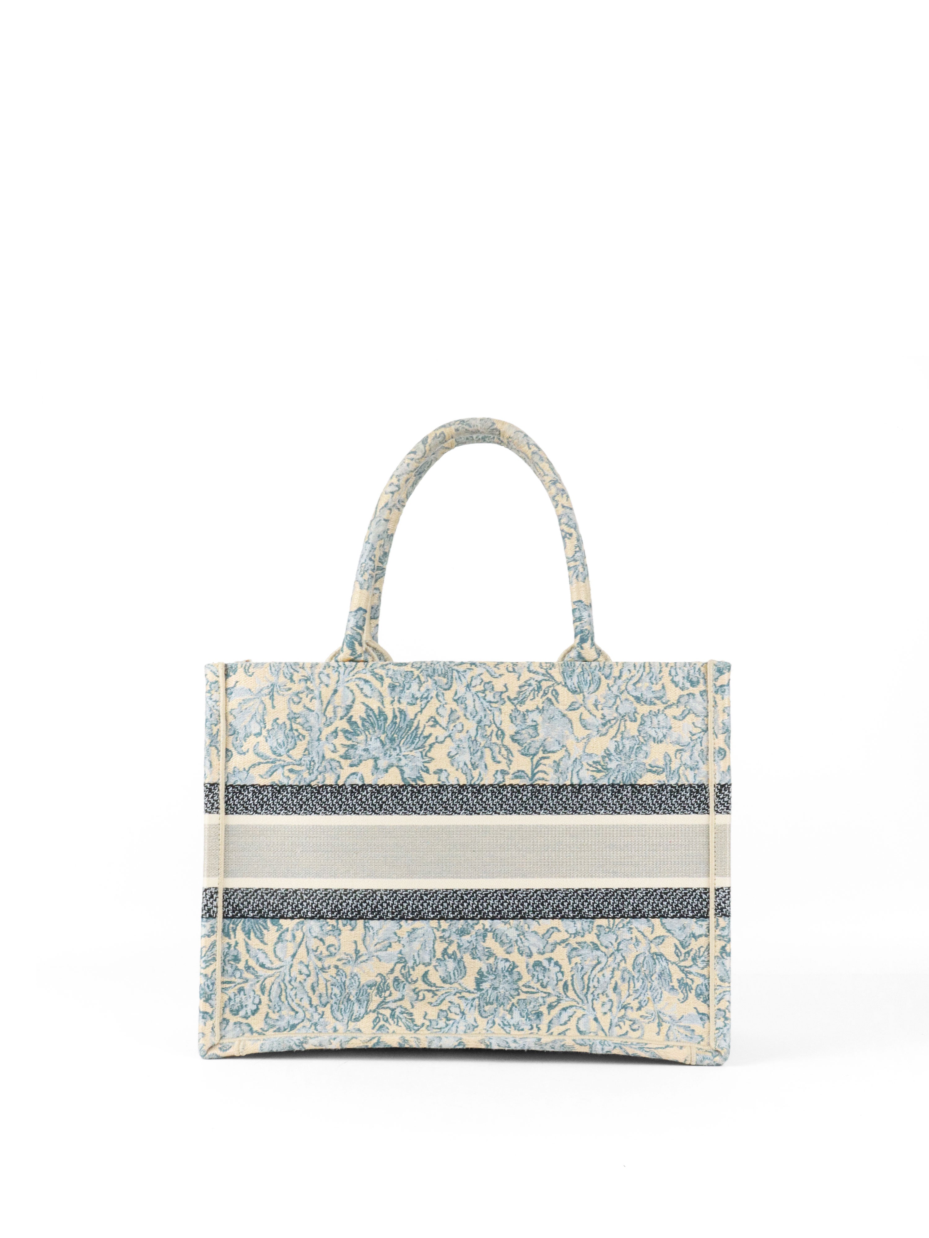 Dior Medium Blue Brocart Book Tote