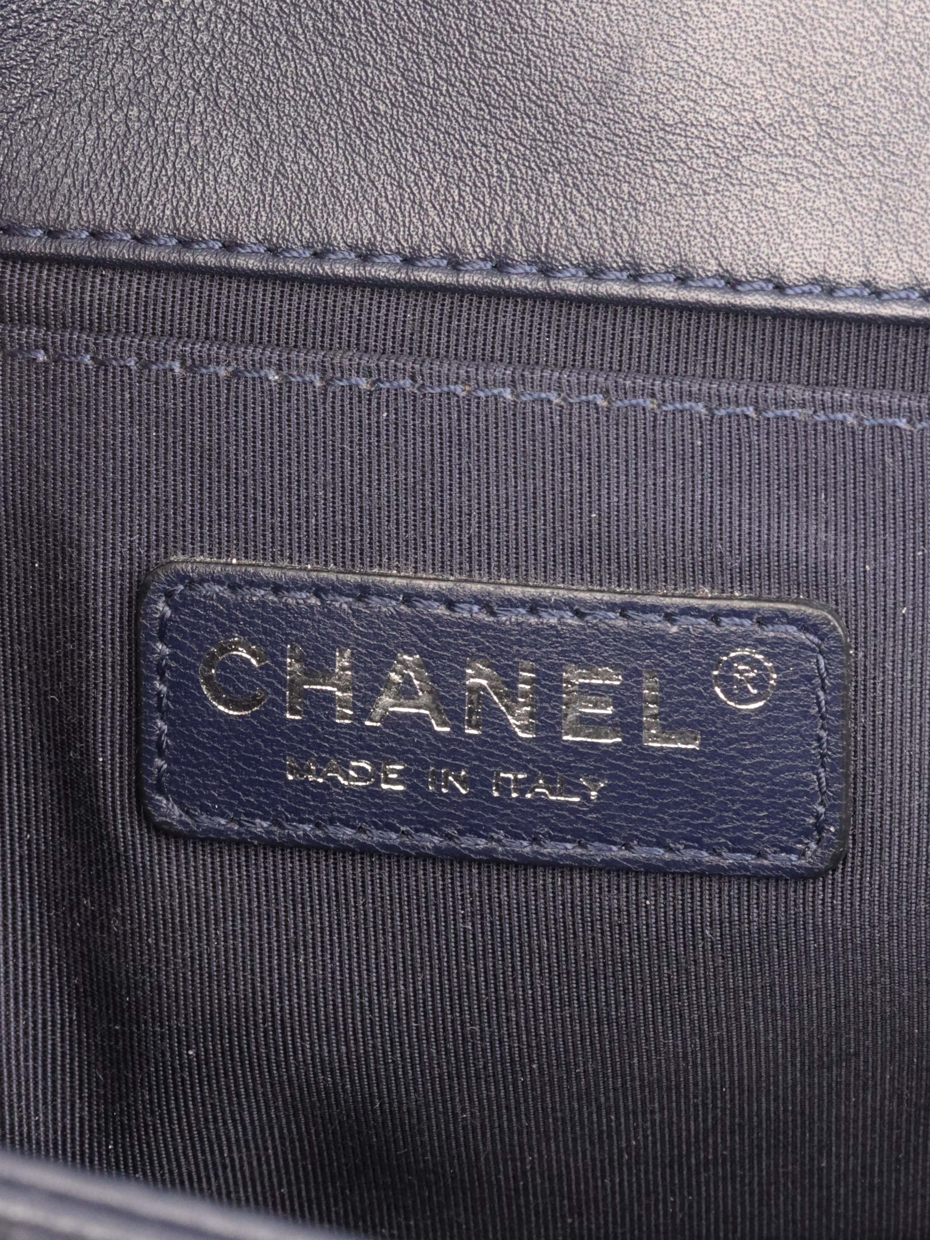 Chanel Medium Navy Boy Bag.