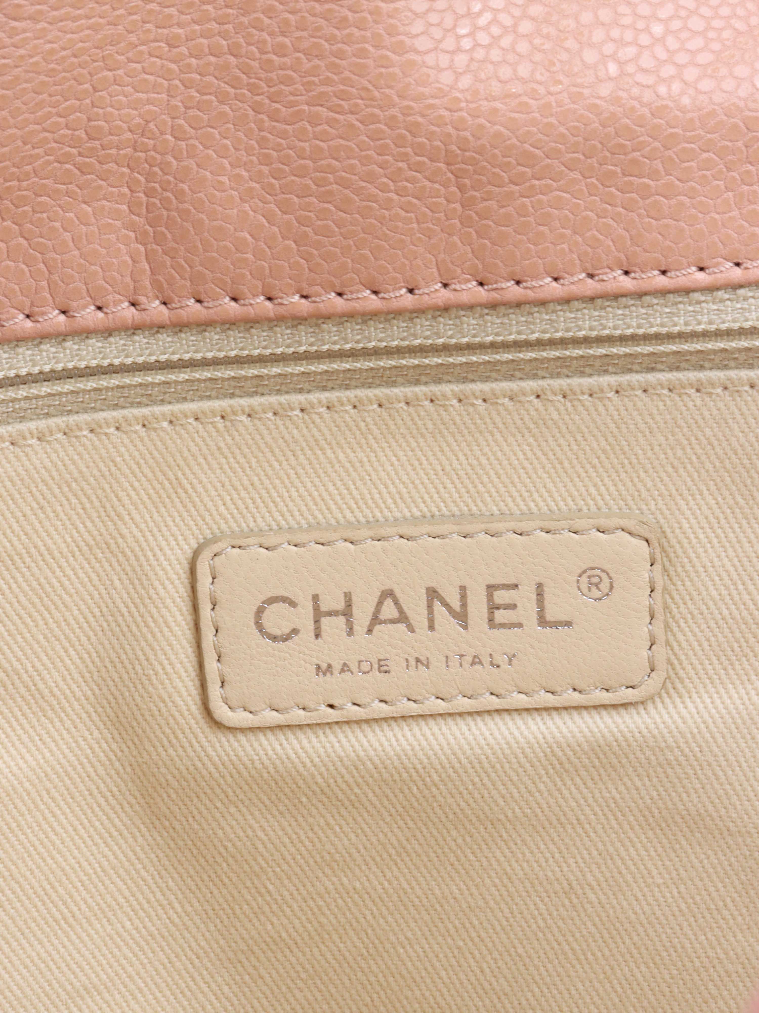 Chanel Patent Salmon Leather Shoulder Bag.