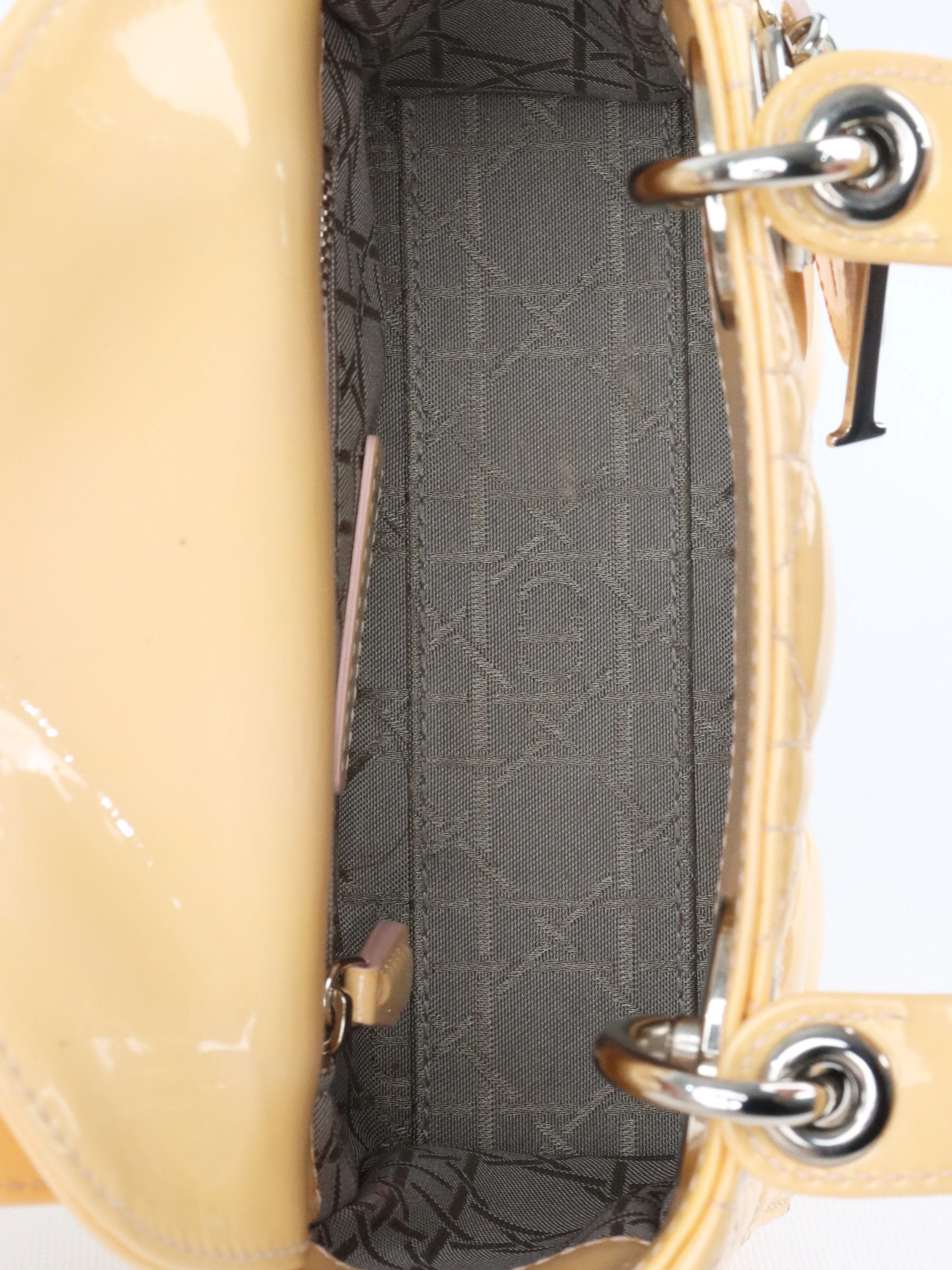 Dior Patent Beige Mini Lady Dior Bag SHW