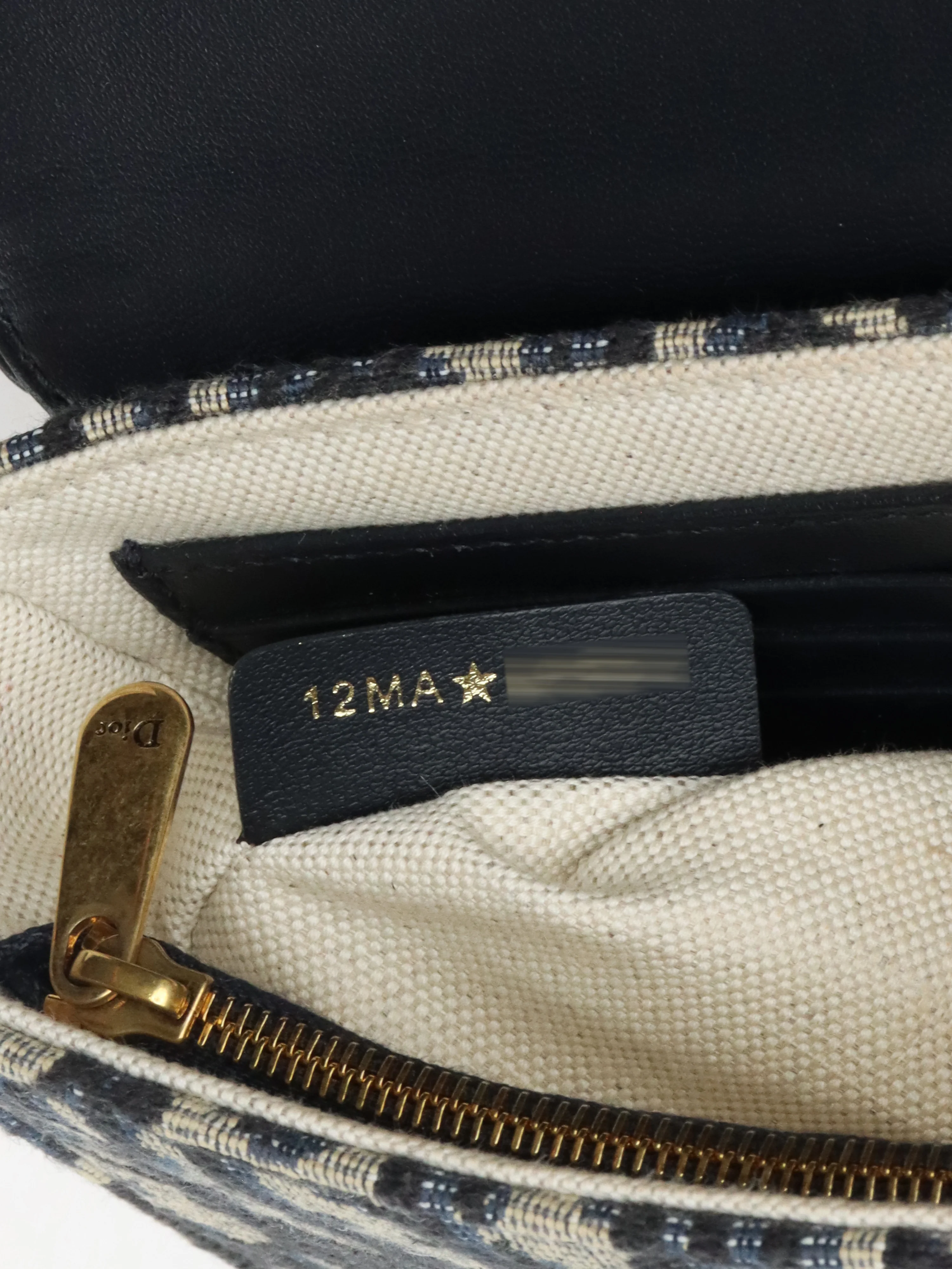 Dior Blue Oblique Jacquard Medium Saddle Pouch with Chain