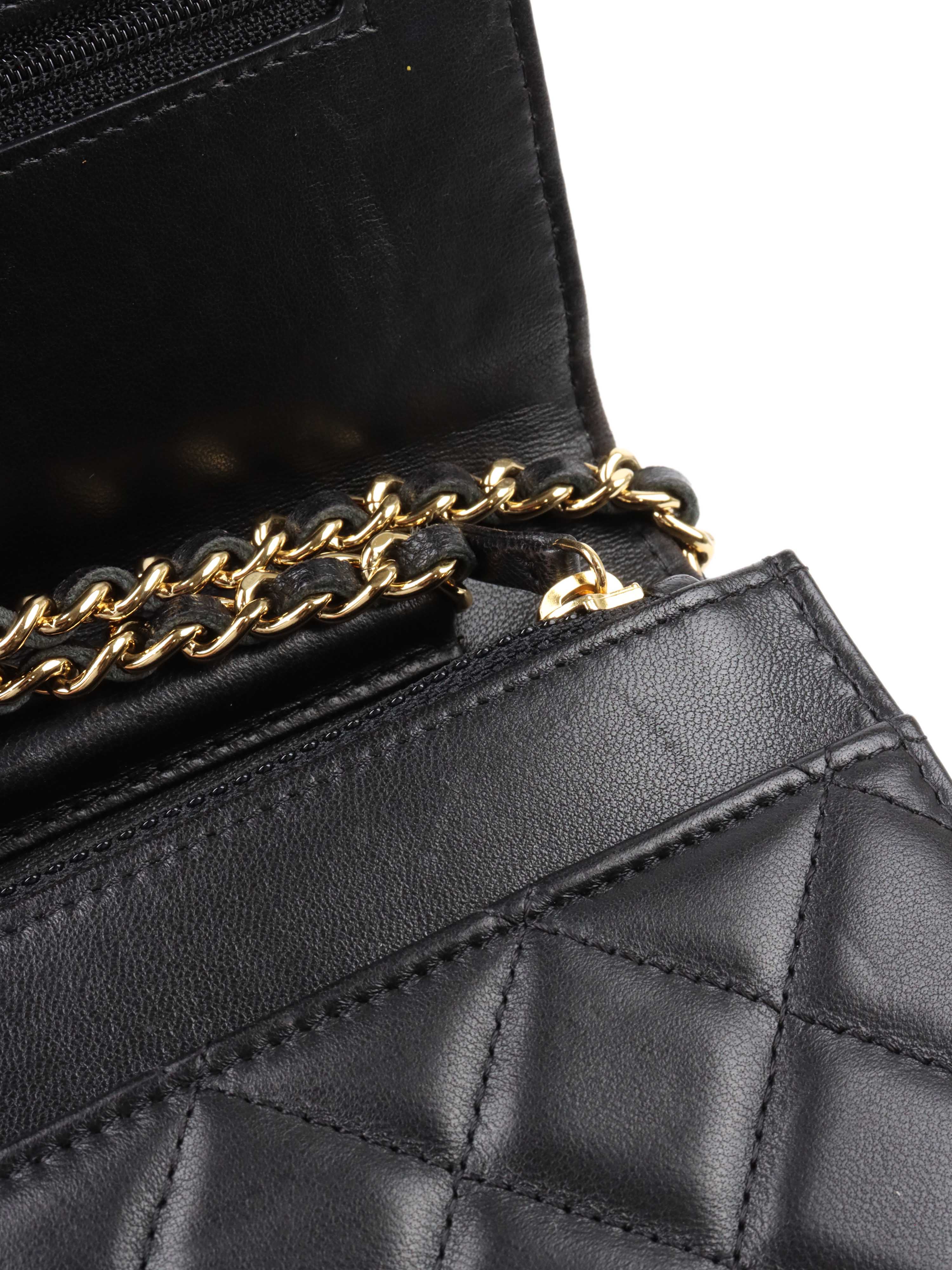 Chanel Black Lambskin Wallet on Chain GHW.