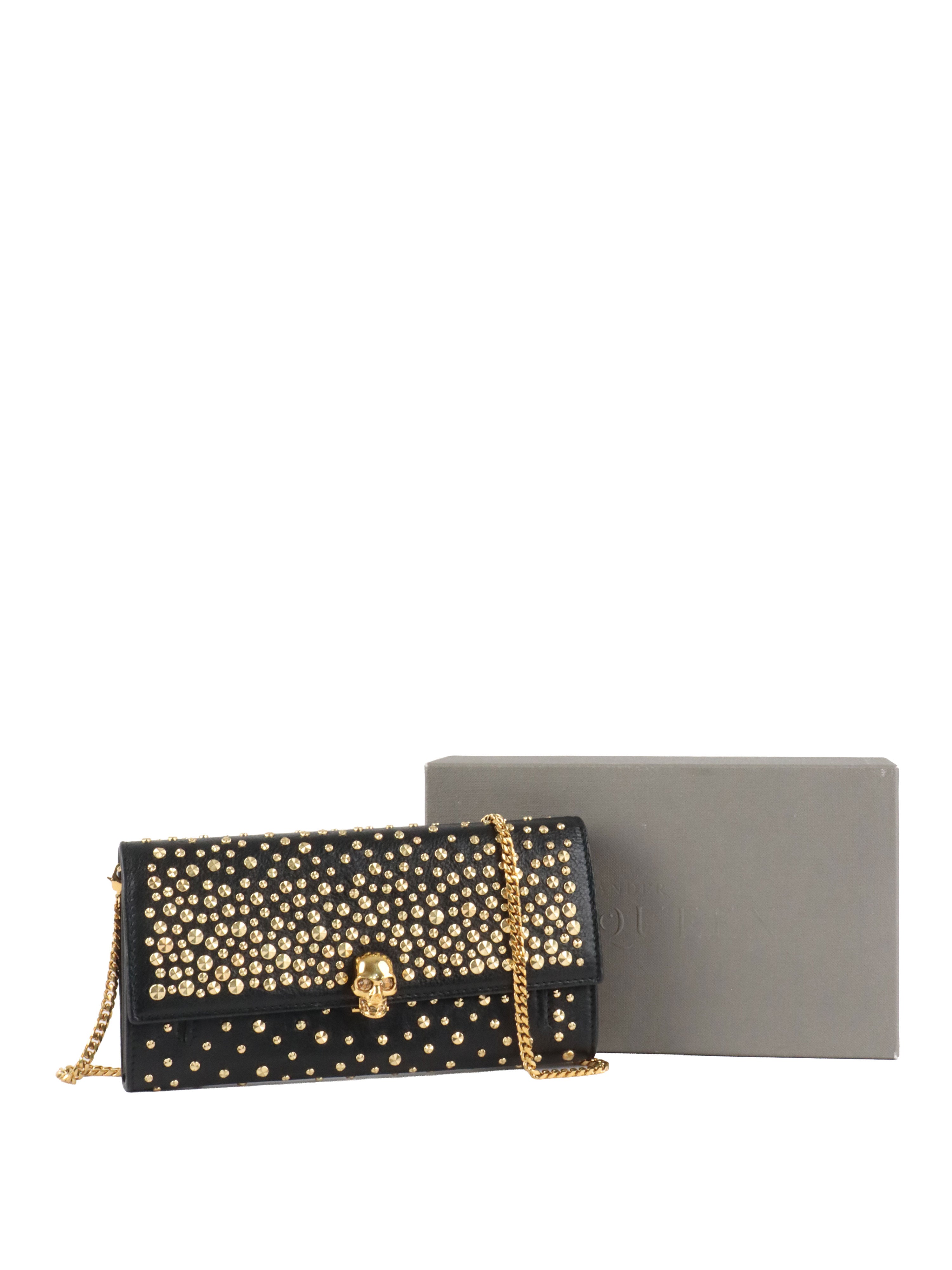 Alexander McQueen Studs  Skull Chain Clutch
