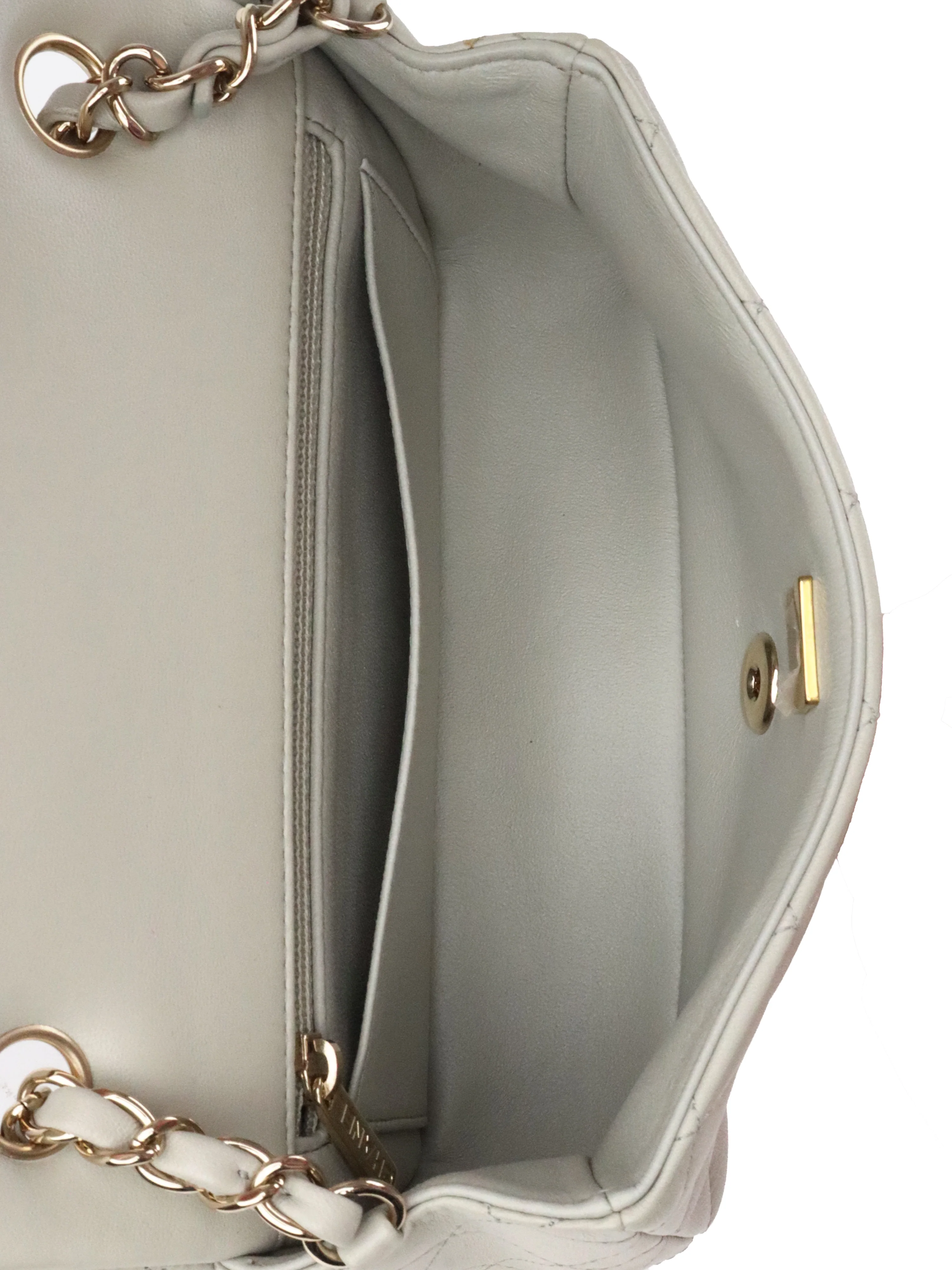 Chanel Light Grey Mini Classic Flap Bag