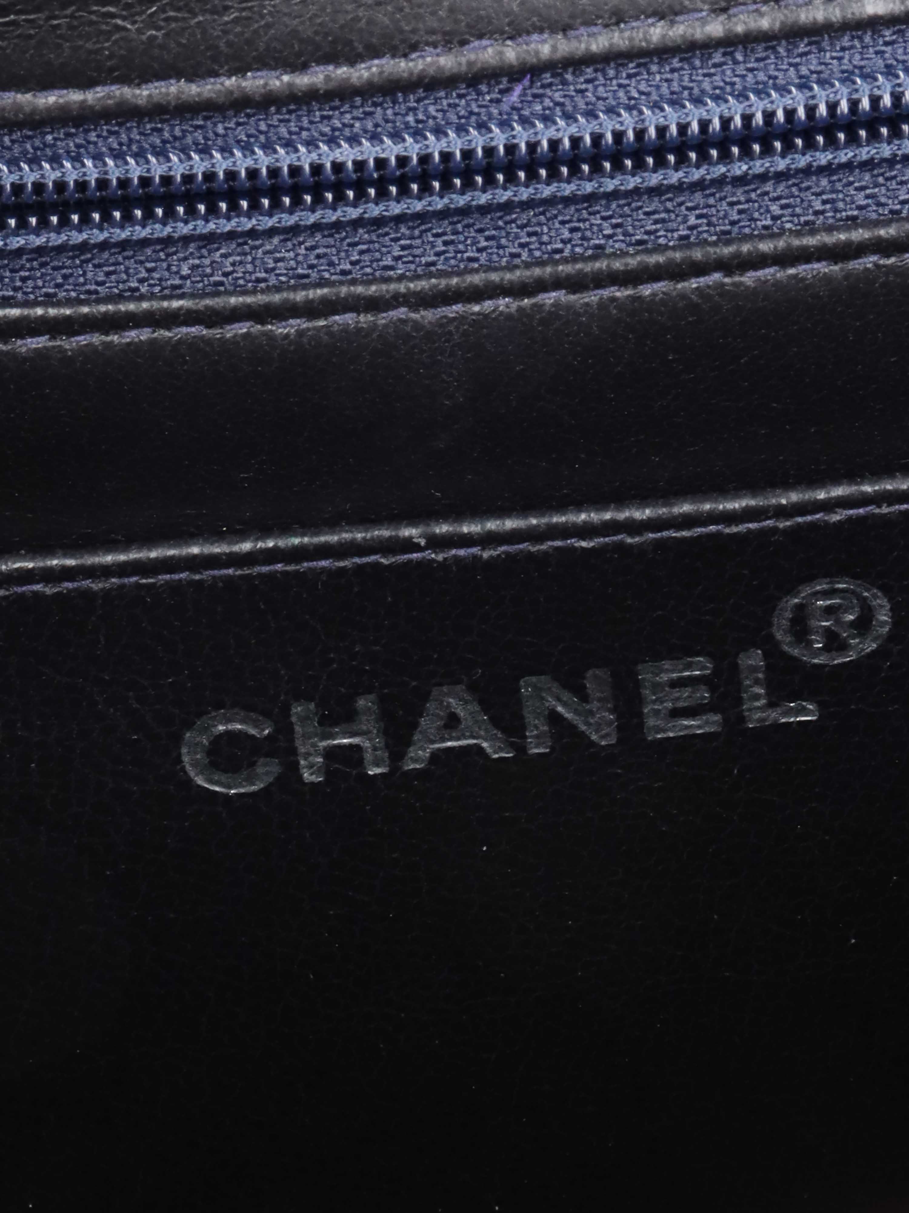 Chanel Vintage Navy Velvet Classic Flap Backpack.