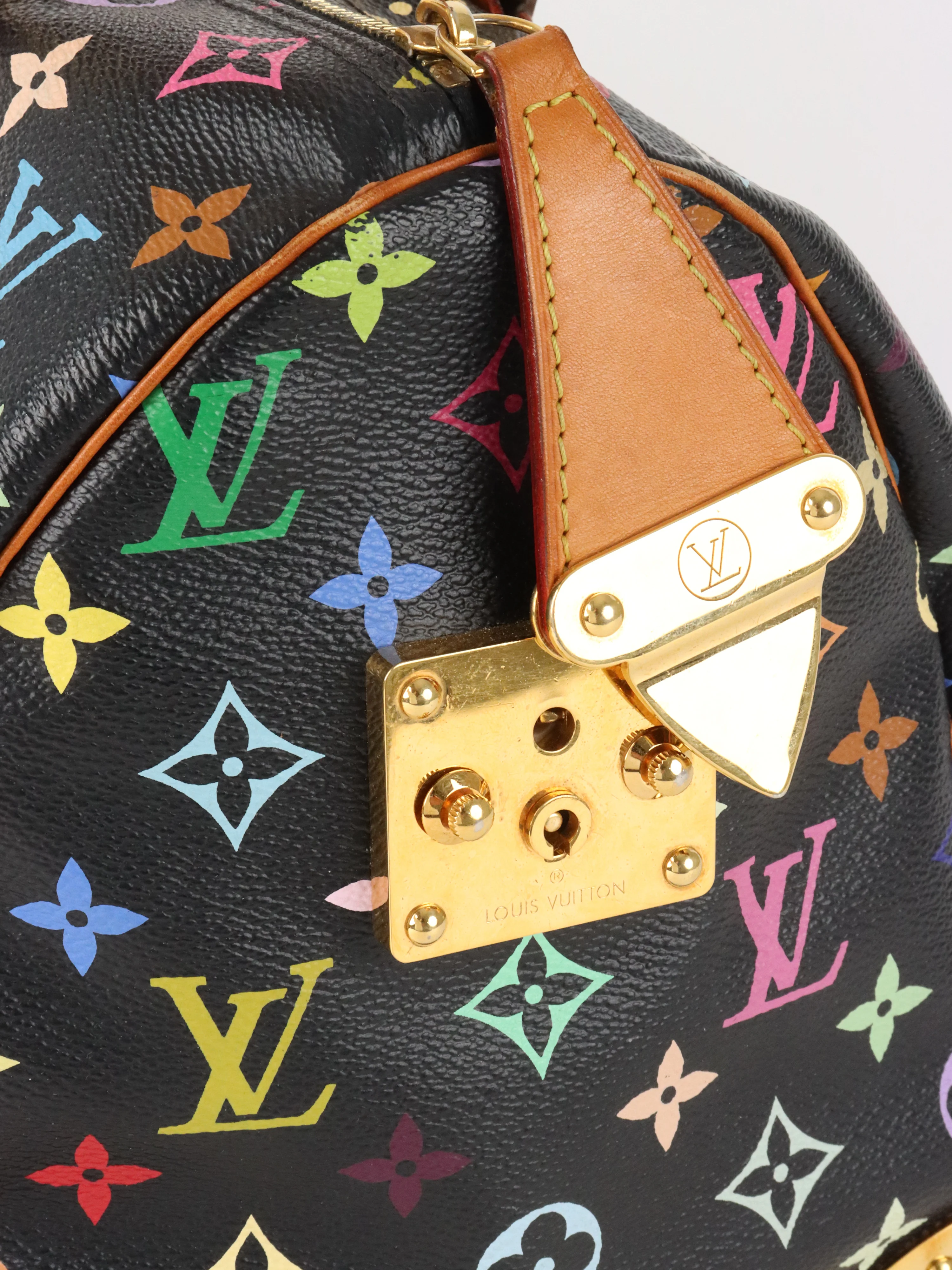 Louis Vuitton x Takashi Murakami Limited Edition Black Monogram Multicolor Speedy 30