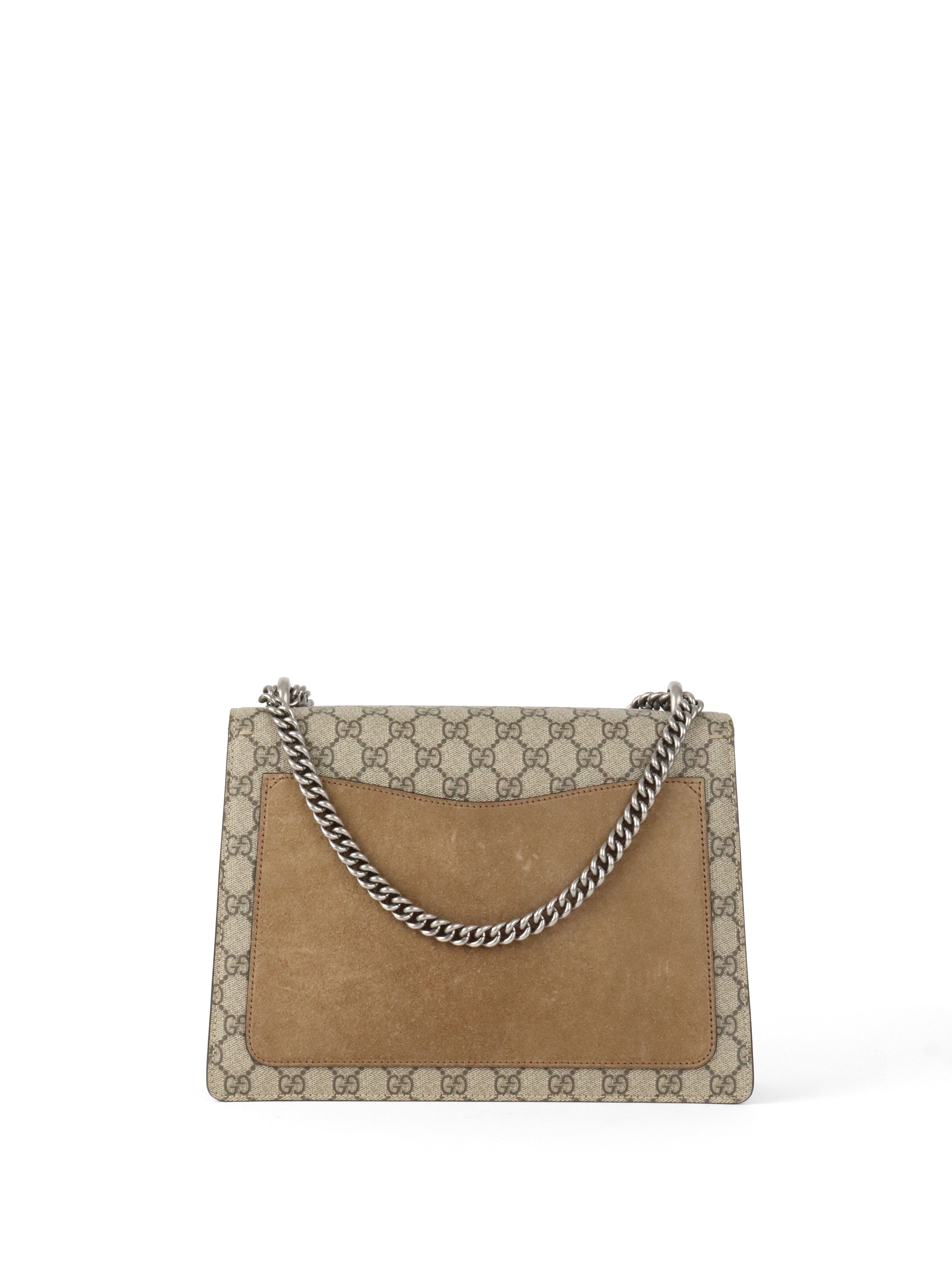 Gucci Ebony Medium GG Supreme Dionysus Shoulder Bag