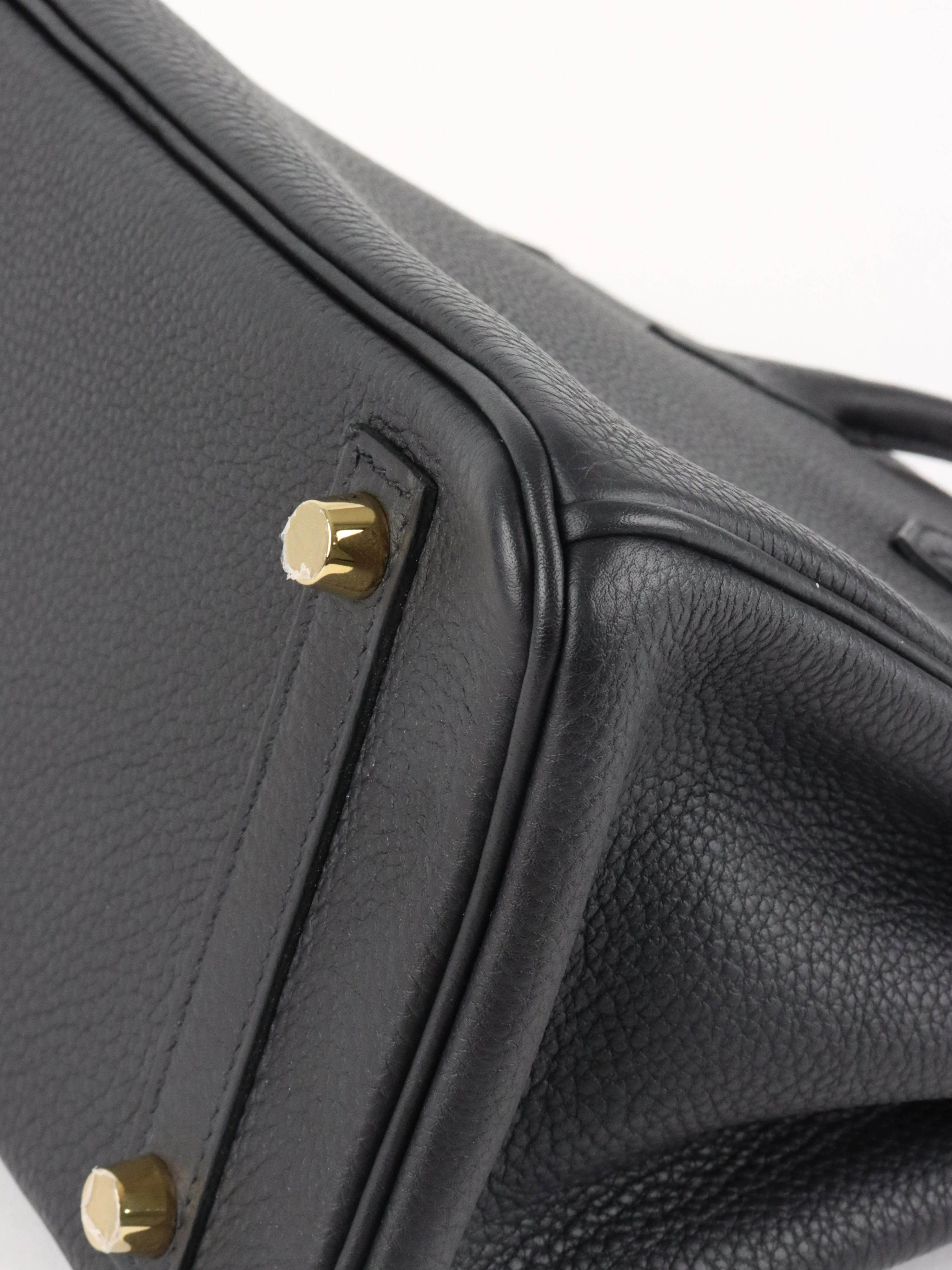 Hermes Noir Birkin 25 Togo Leather GHW Stamp Y