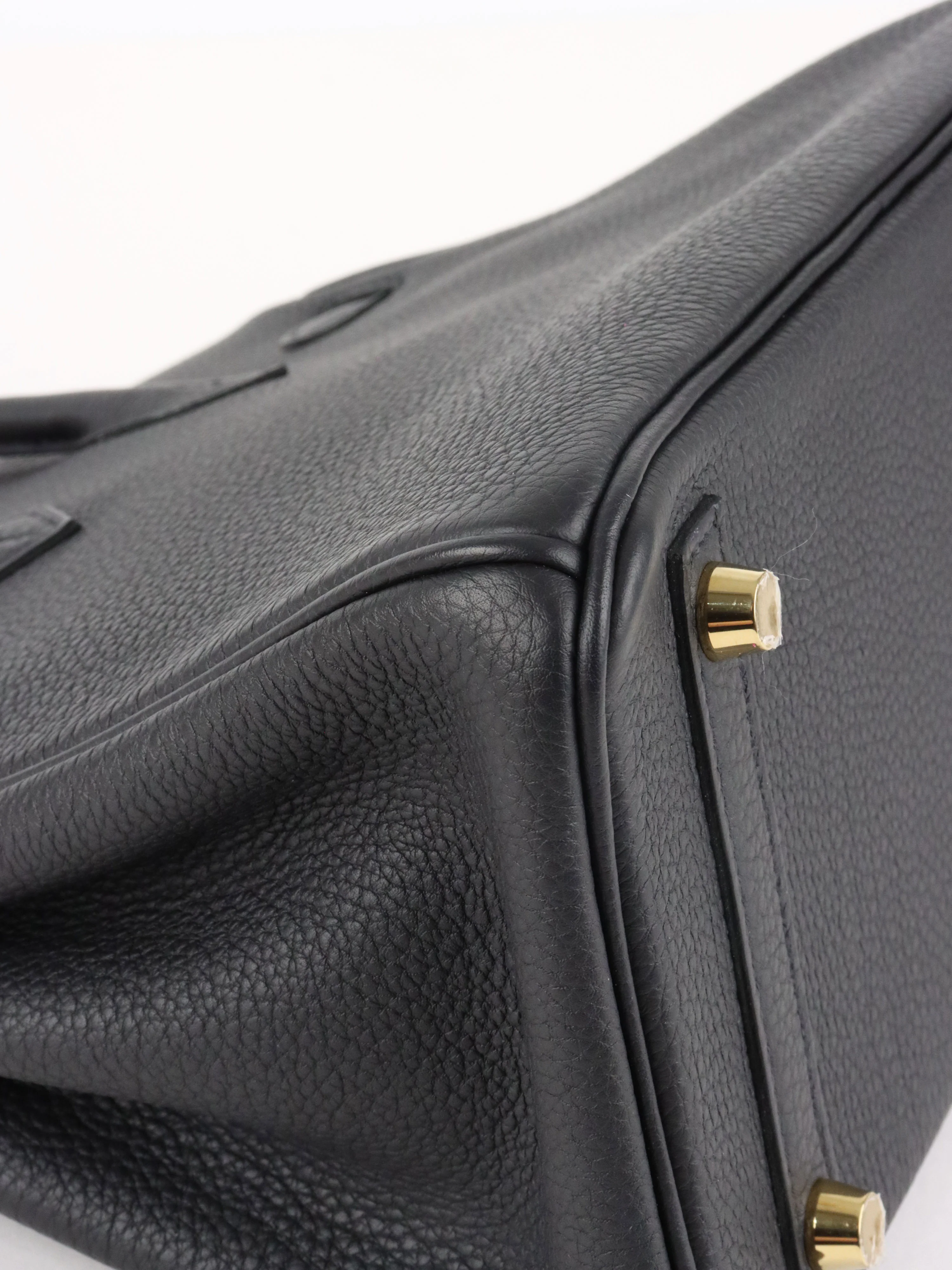 Hermes Noir Birkin 25 Togo Leather GHW Stamp Y