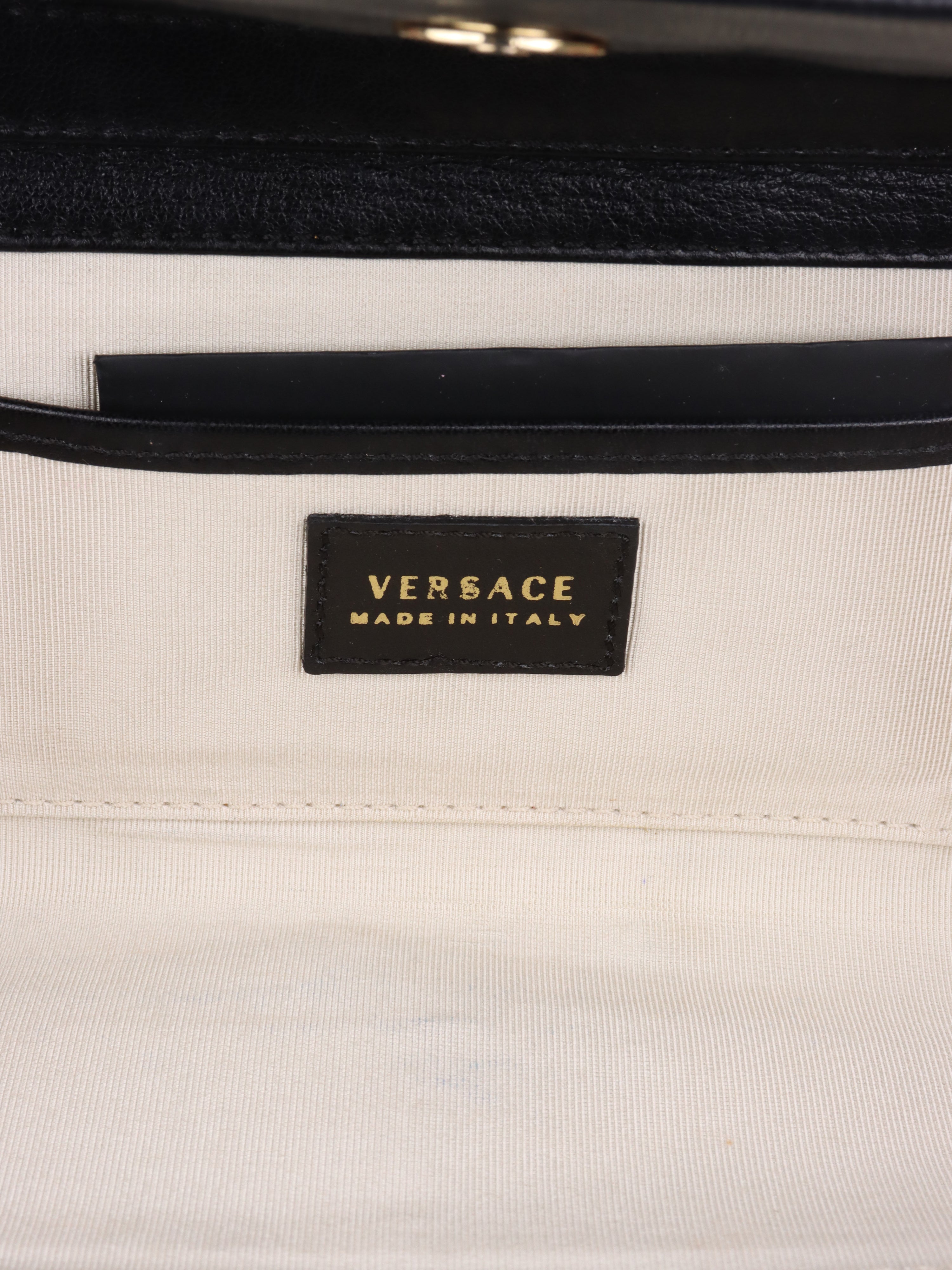 Versace Black Long Thin Clutch.