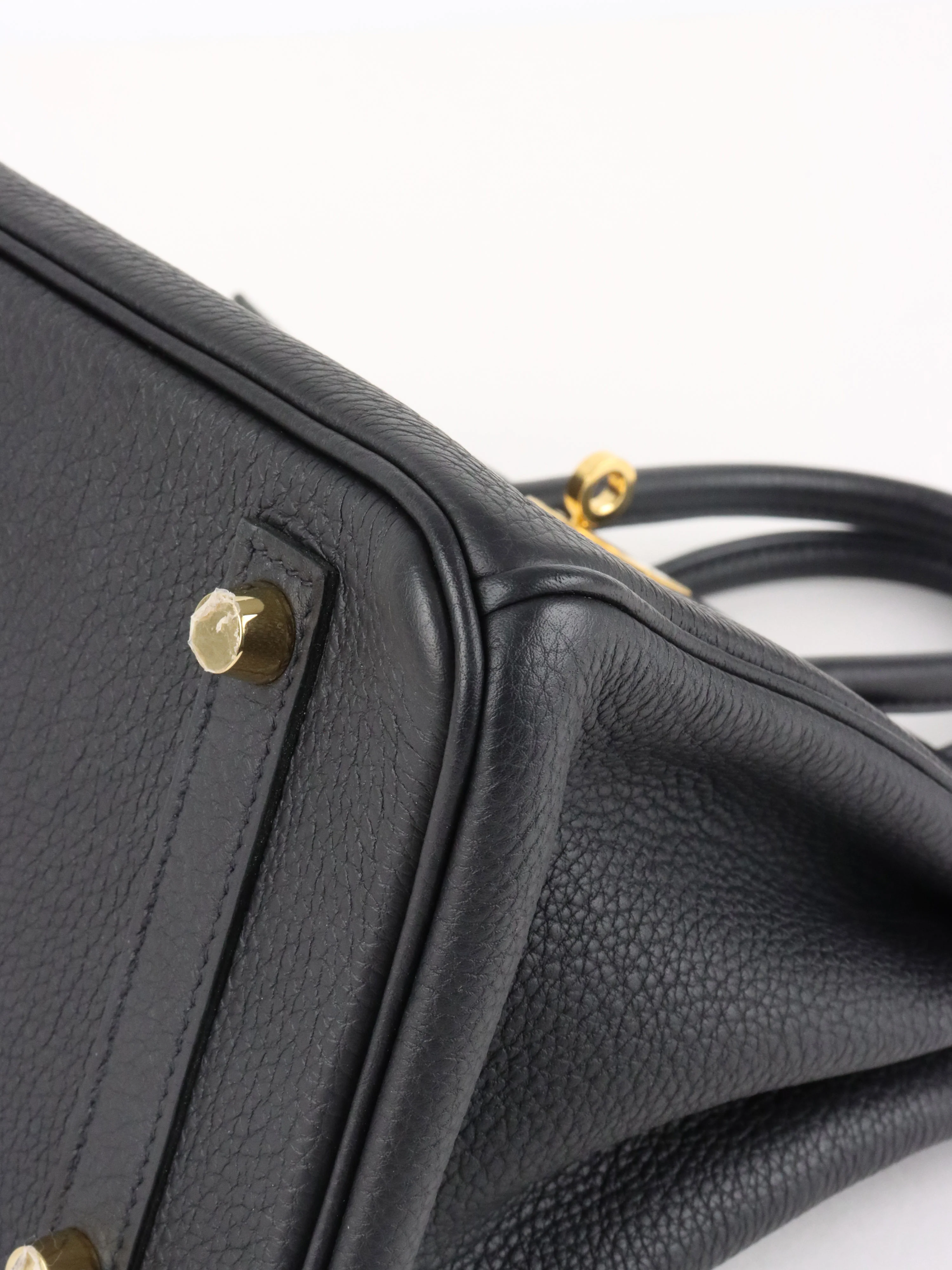 Hermes Noir Birkin 25 Togo Leather GHW Stamp Y