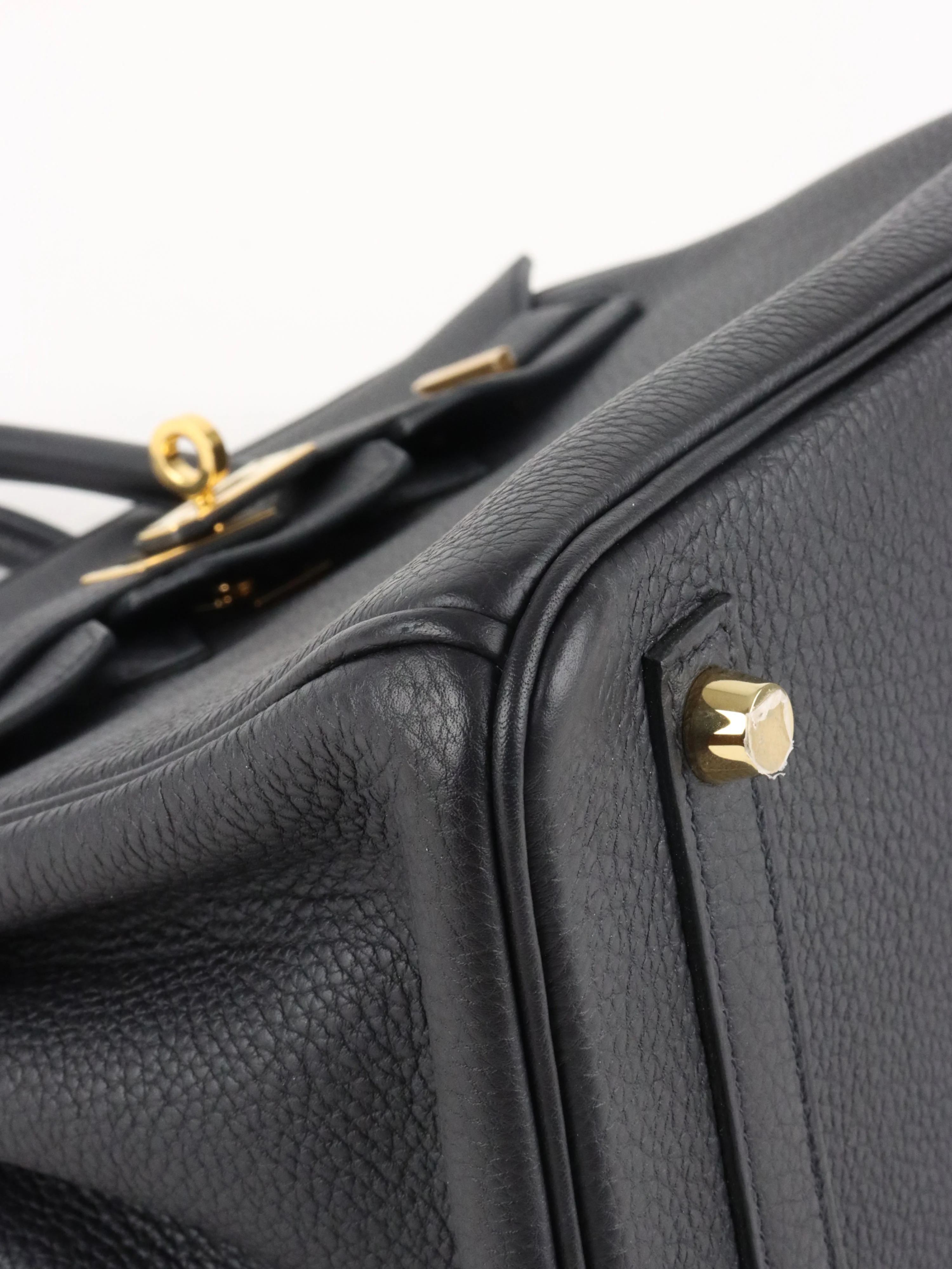 Hermes Noir Birkin 25 Togo Leather GHW Stamp Y