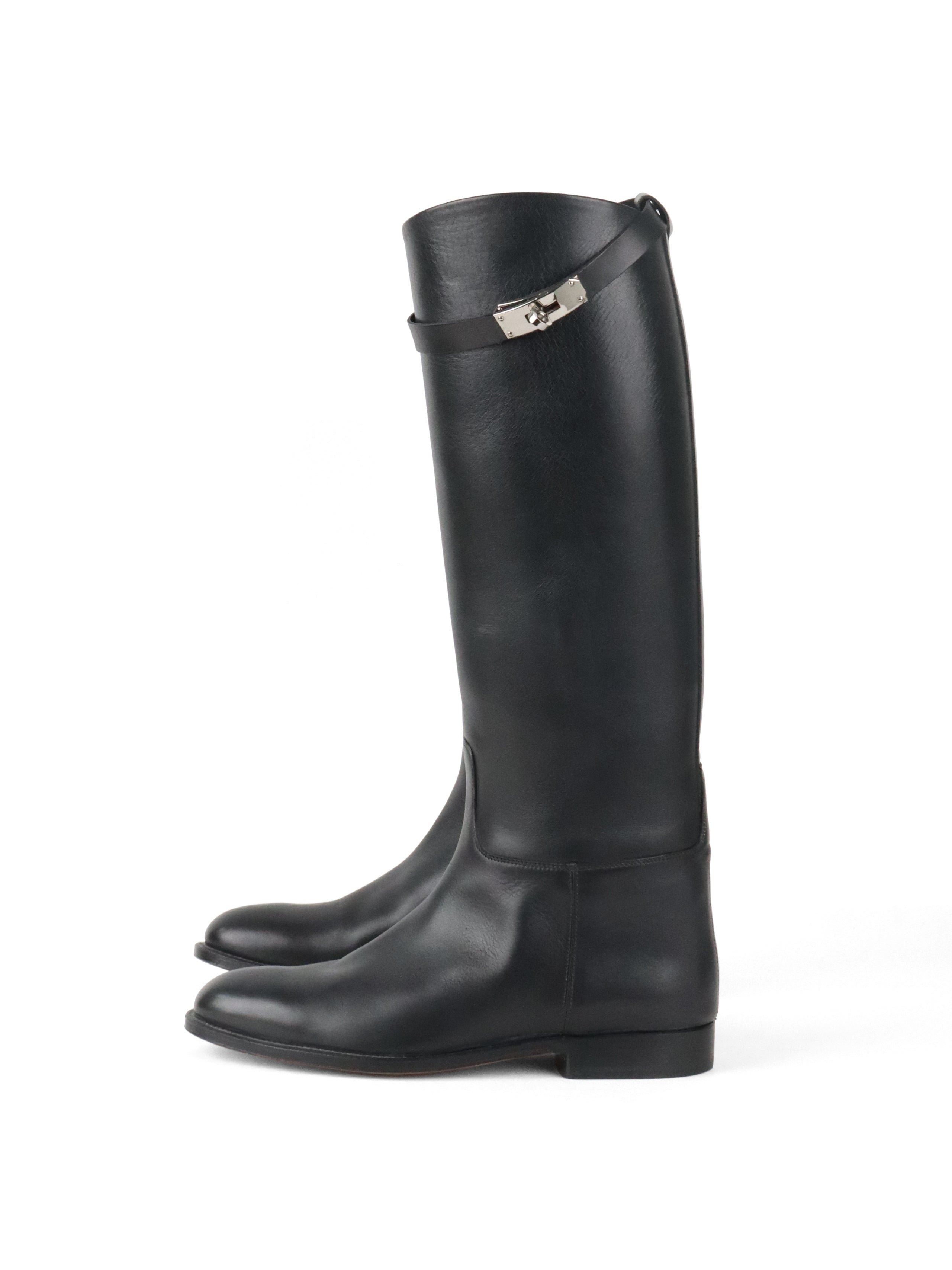 Hermes Black Jumping Boots PHW size 39