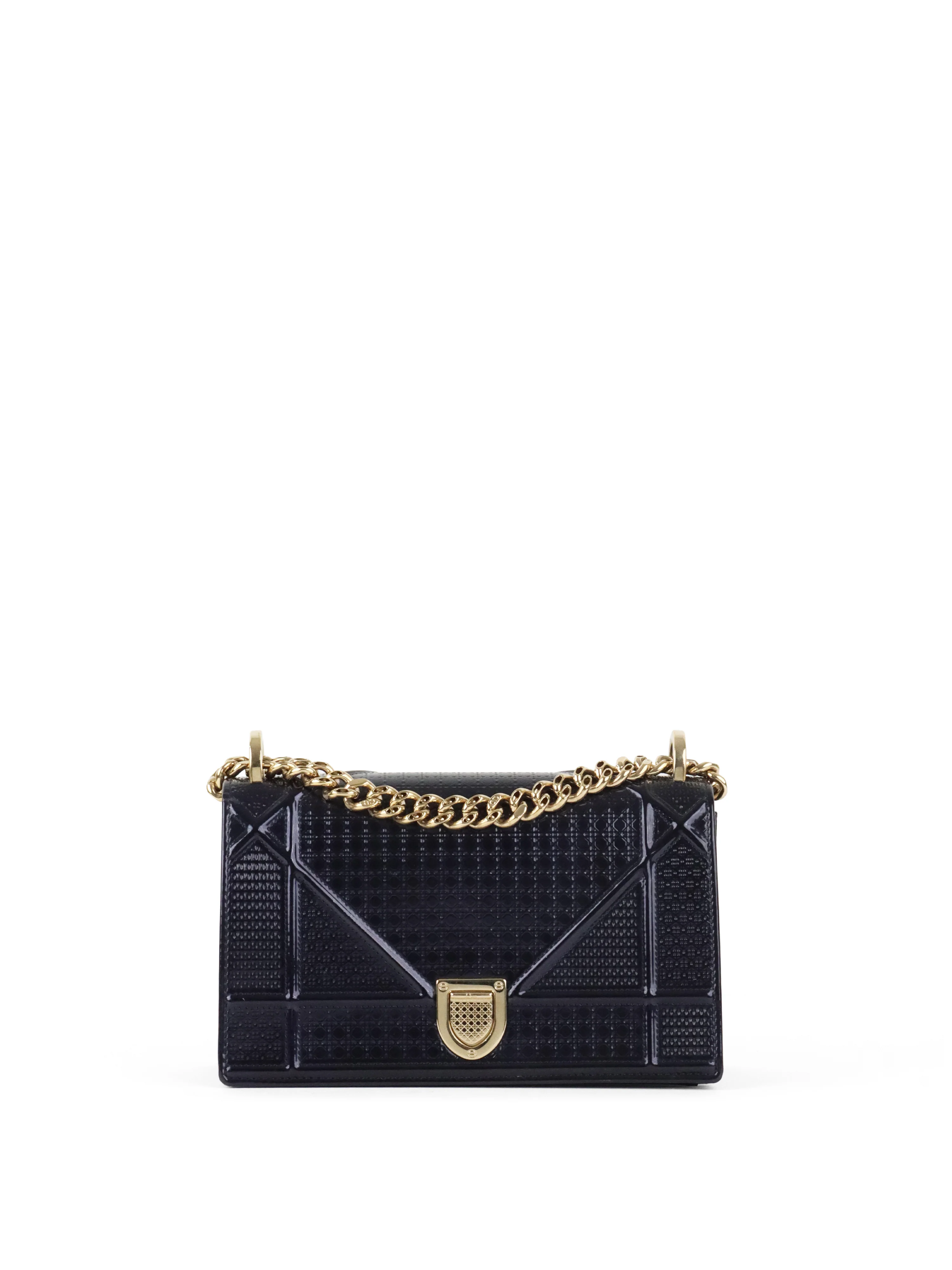 Dior Small Metallic Navy Diorama Bag LGHW