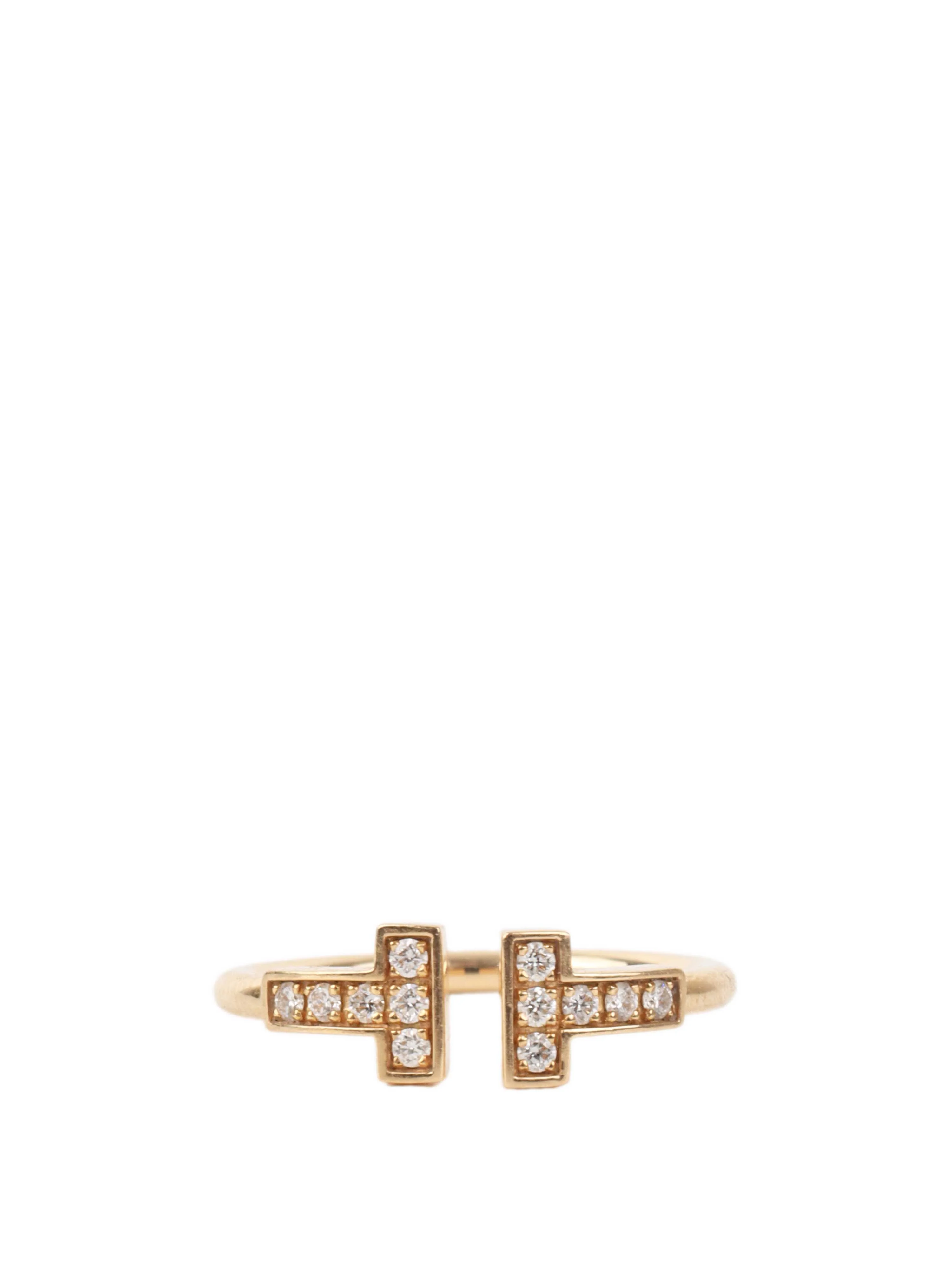Tiffany  Co T-Wire Ring with Diamonds.